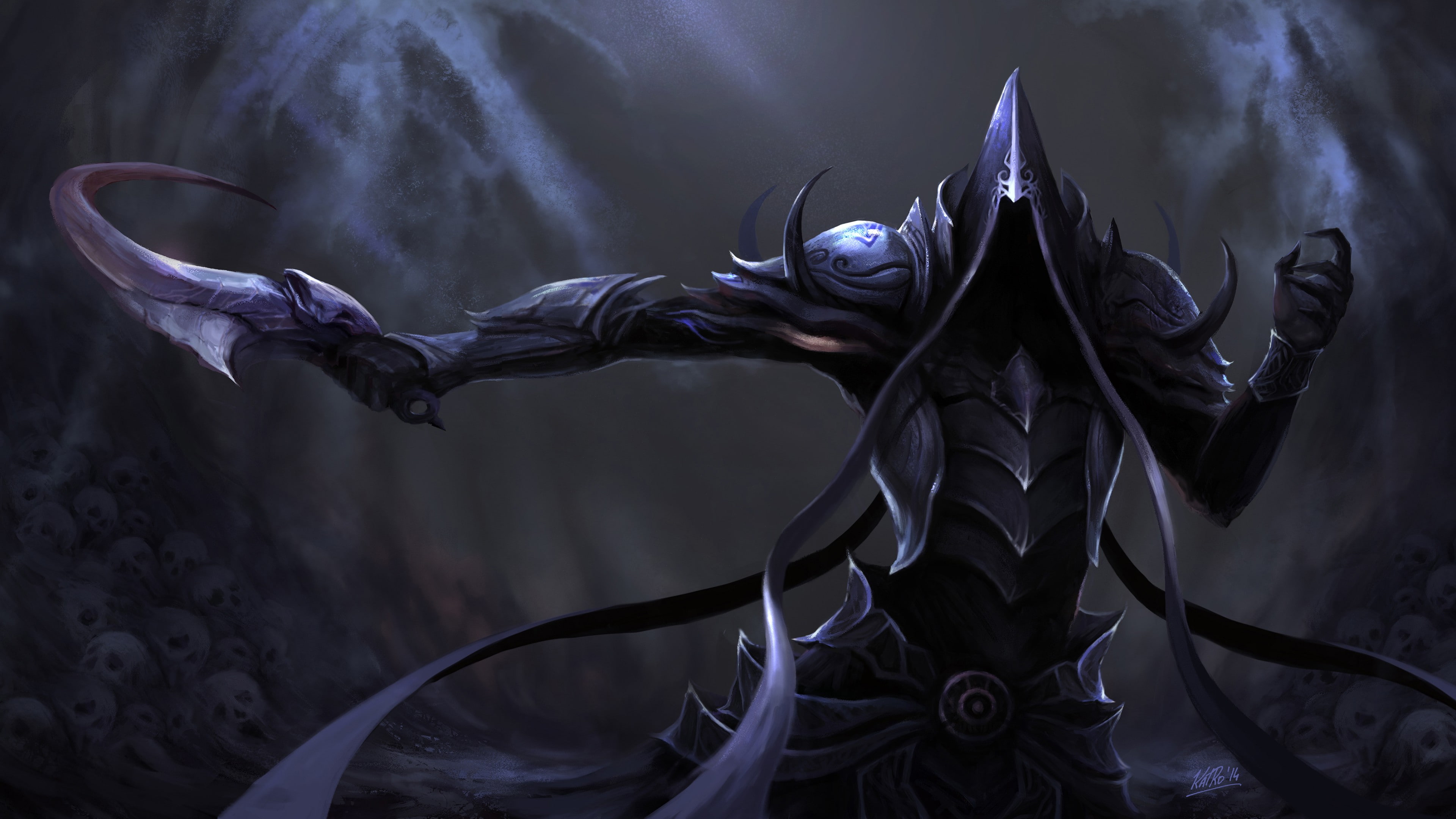 one person, mystery, women, indoors, video games diablo 3 reaper of souls diablo malthael, creativity, smoke - physical structure, emotion, 4K, spooky, HD Wallpaper