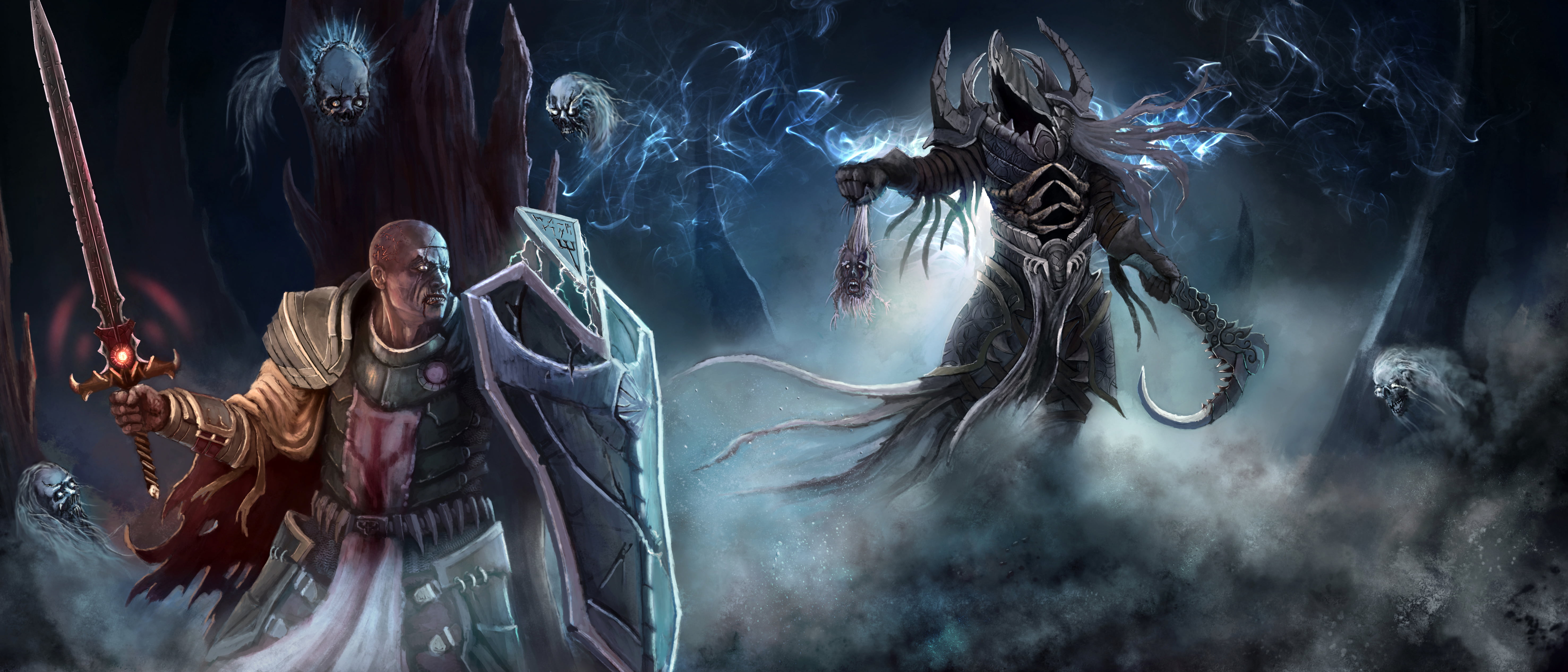 architecture, crusader, motion, indoors, shield, nature, people, activity, reaper of souls, smoke - physical structure, representation, Malthael, blizzard, HD Wallpaper