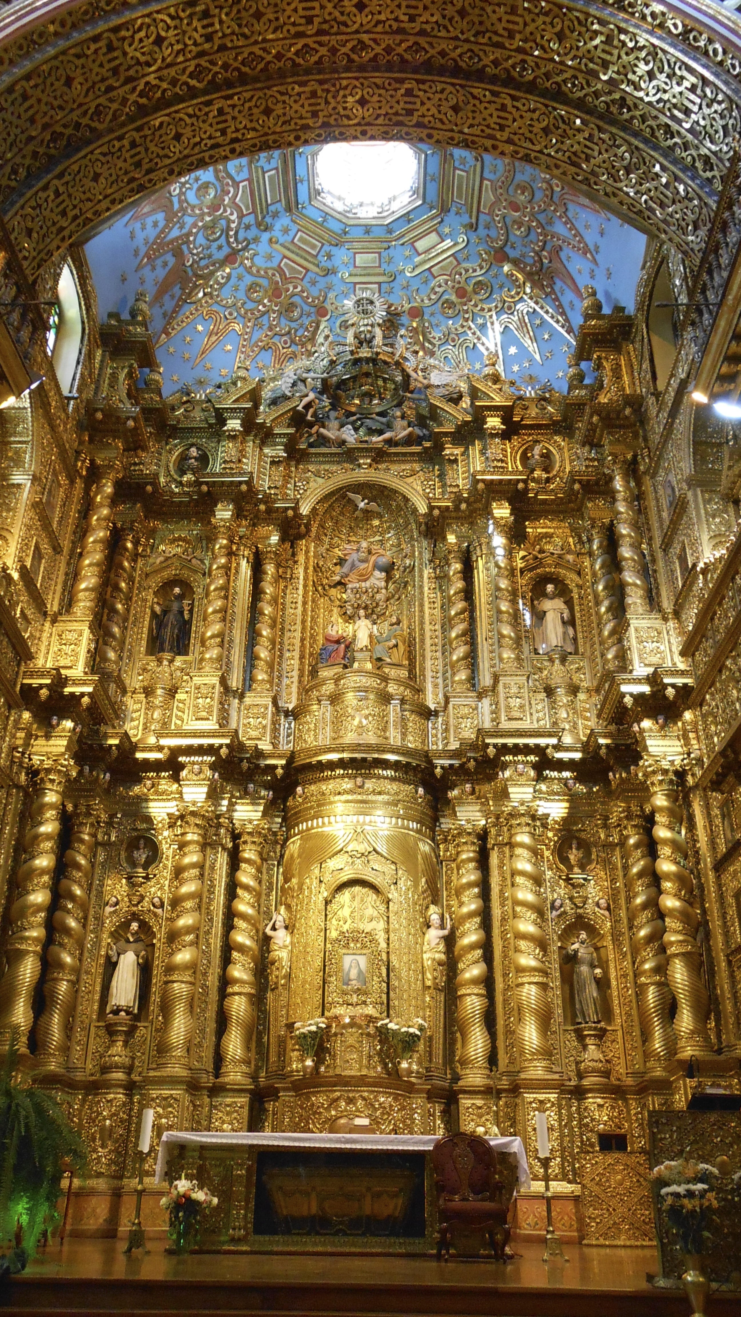 travel, church of the society of jesus, interior, salvation, no people, blue, hope, ceiling, spiritual, gold, religious, quito, holy, gospel, 4K, guidance, Phone HD Wallpaper