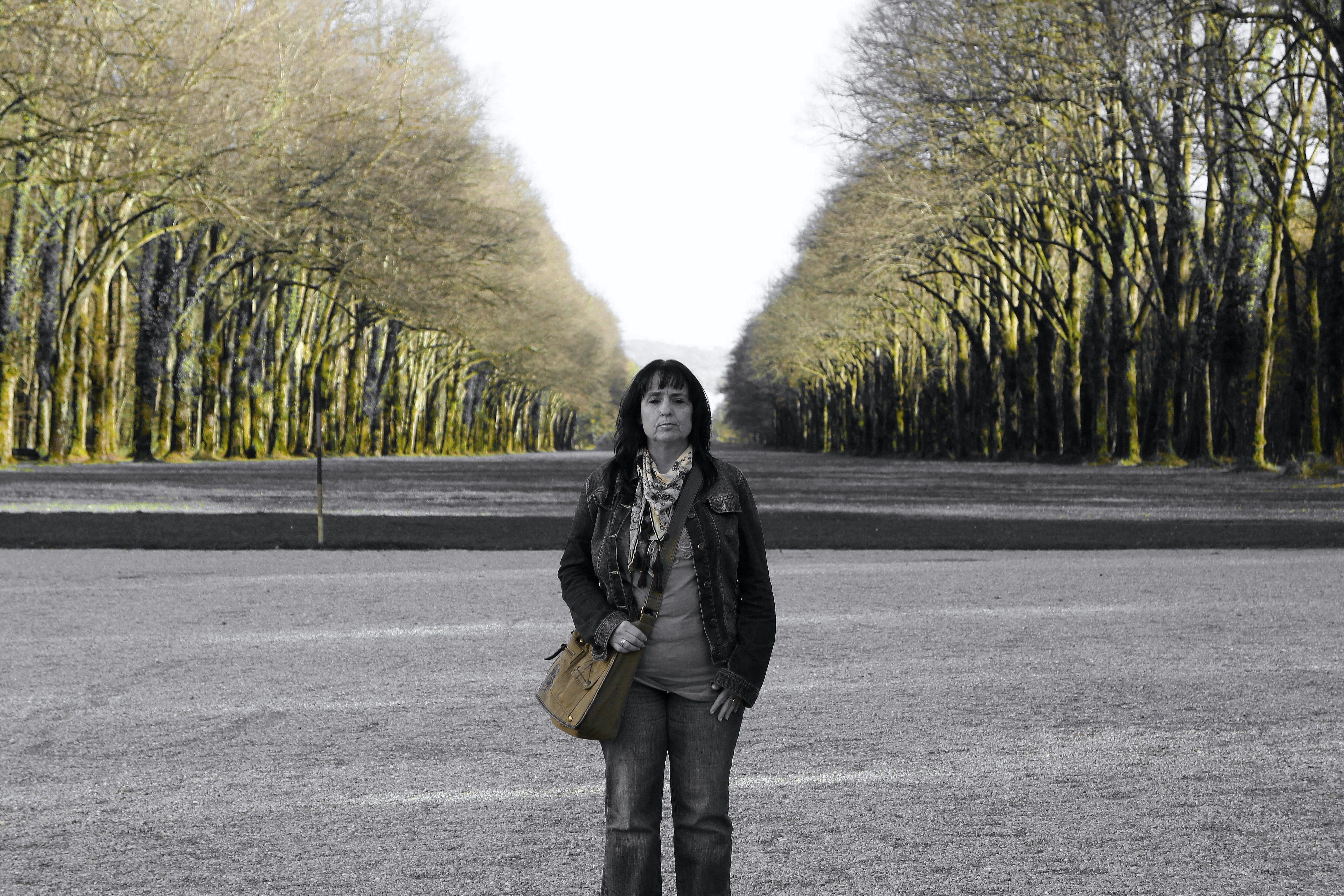 nature, relax, consider, three quarter length, alone, people, woman, front view, grayscale, casual clothing, jacket, looking at camera, thinking, young adult, HD Wallpaper