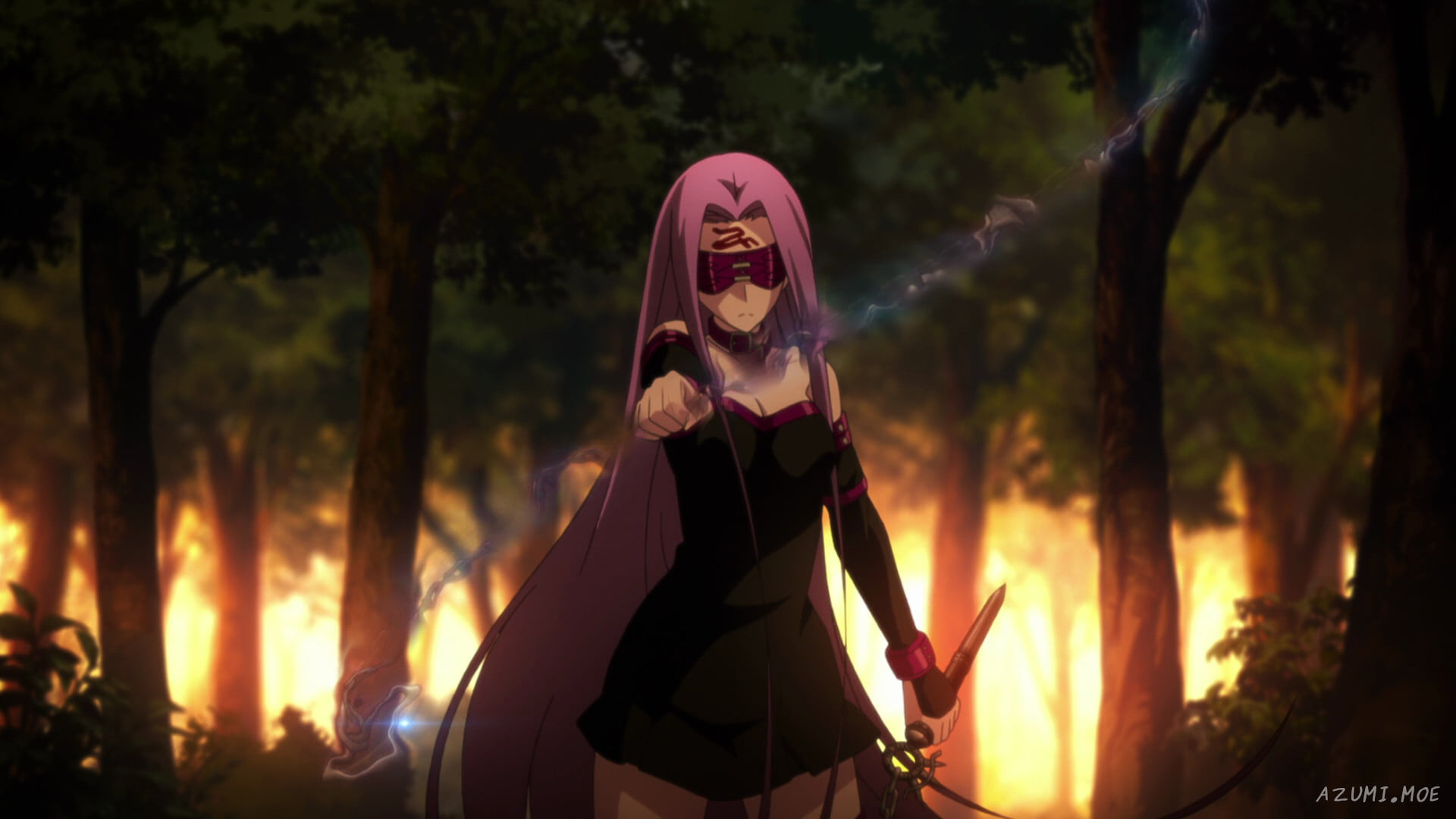 plant, women, focus on foreground, leisure activity, 1080P, hood - clothing, fantasy weapon, Fate Series, land, front view, standing, nature, Fate/Stay Night: Unlimited Blade Works, HD Wallpaper