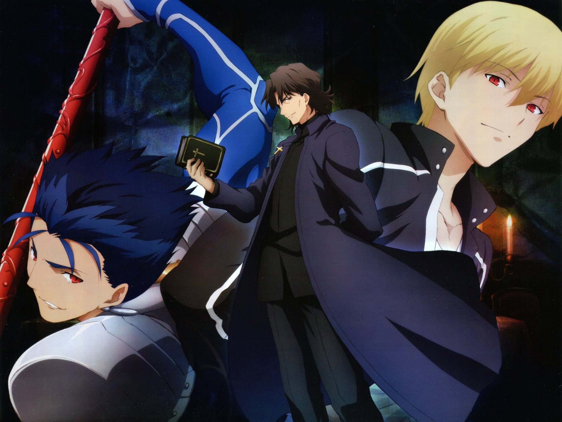 Lancer (Fate/Stay Night), Fate Series, Fate/Stay Night, 1080P, Gilgamesh (Fate Series), HD Wallpaper