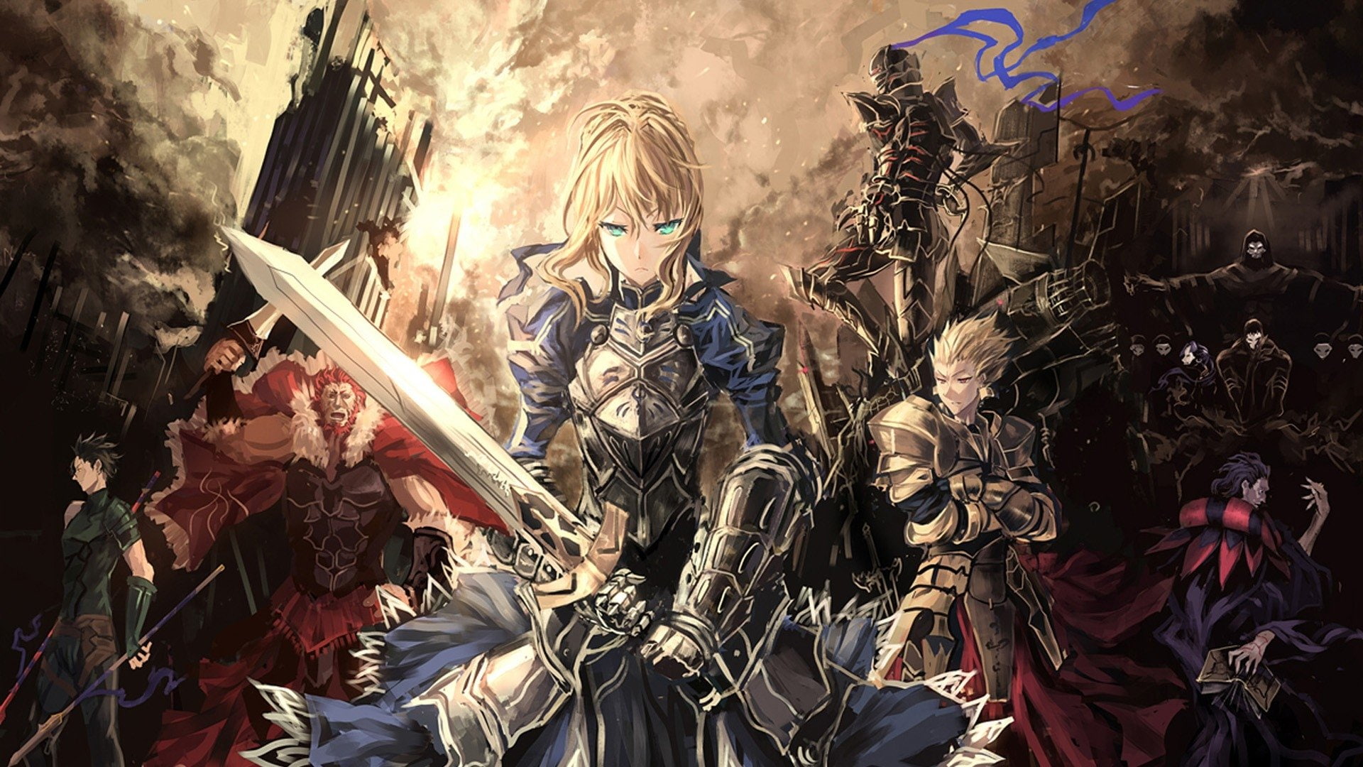 Saber (Fate Series), Armor, Lancer (Fate/Stay Night), 1080P, Fate Series, Anime, Fate/Stay Night, Saber Lily, Rider (Fate/stay night), Sword, Short Hair, HD Wallpaper