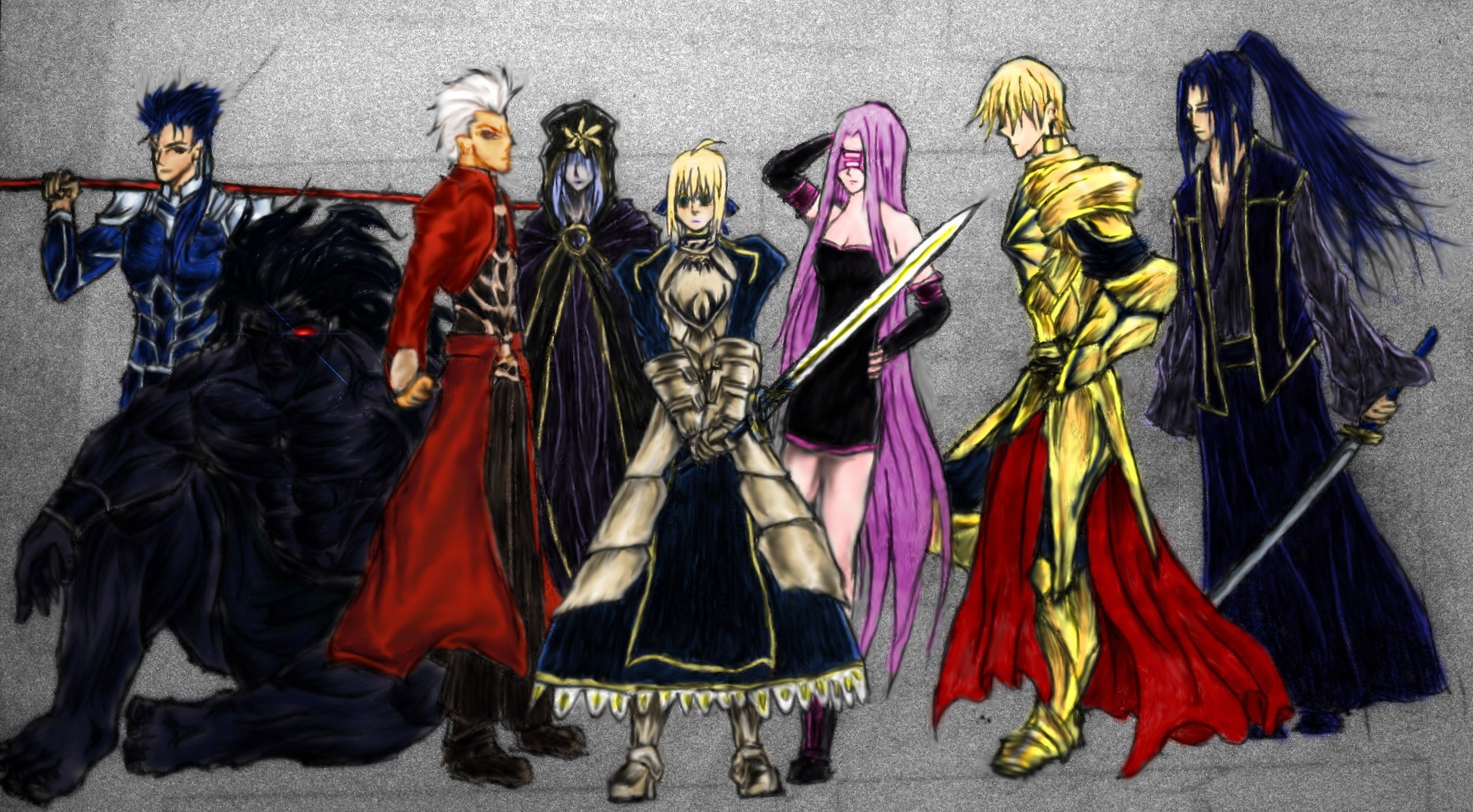 fate, series, berserker, archer, 1080P, artwork, fate stay, saber, rider, lancer, archers, gilgamesh, assassin, caster, night, HD Wallpaper
