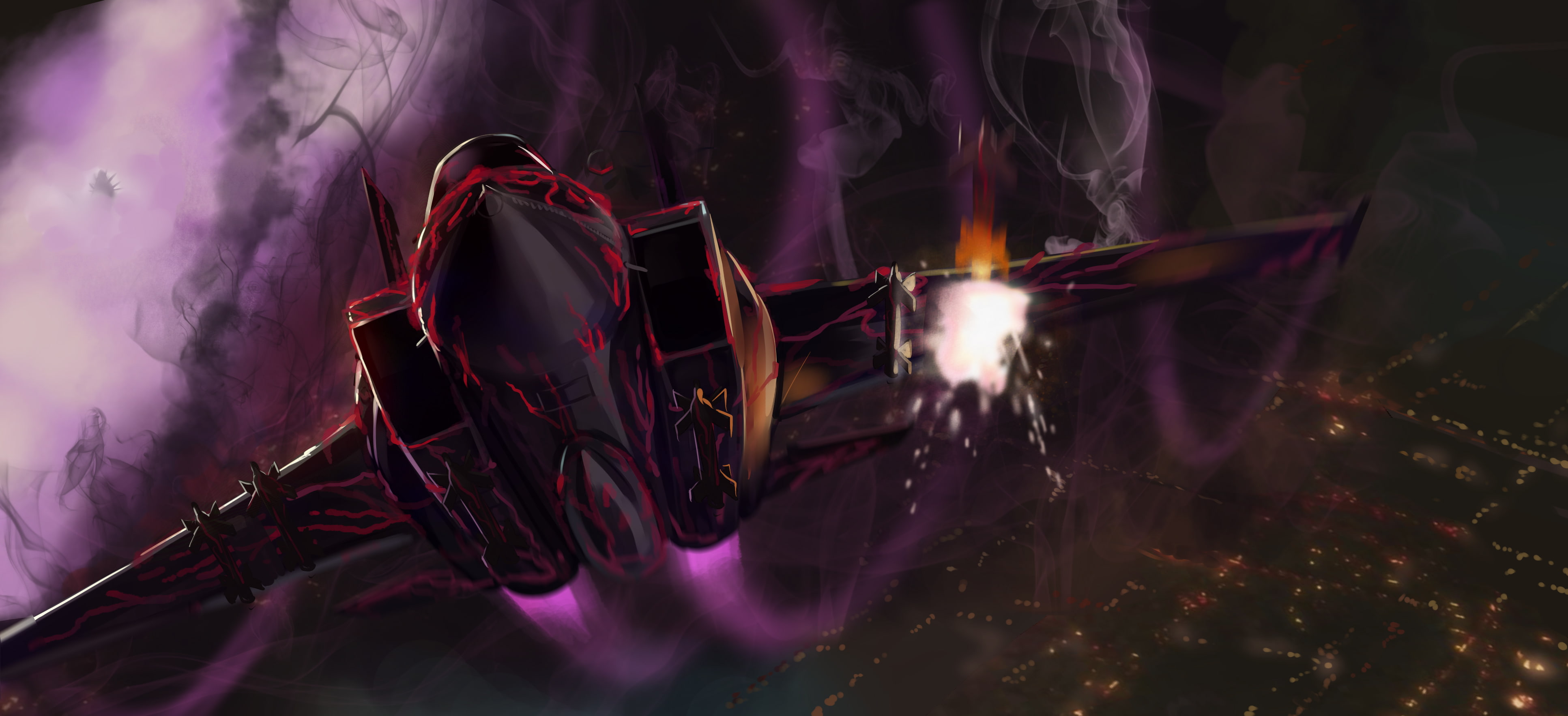 sky, stay, fire, berserker, fate, night, xiamianliele, 4K, city, aircraft, HD Wallpaper