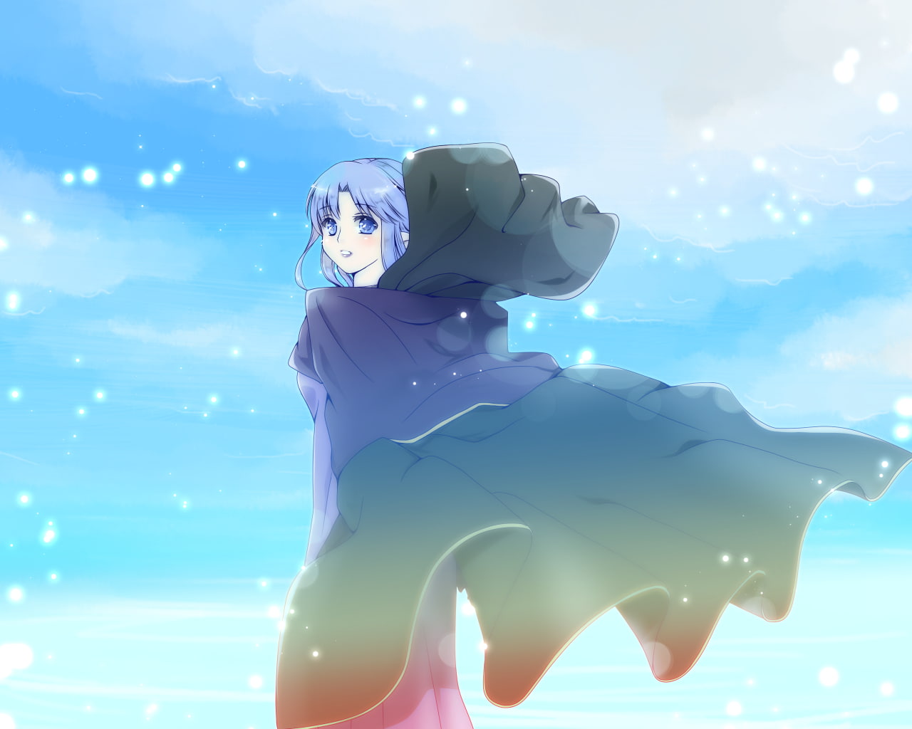 women, anime girls, nature, Fate Series, sky, low angle view, representation, robot, sunlight, unrecognizable person, three quarter length, leisure activity, HD Wallpaper