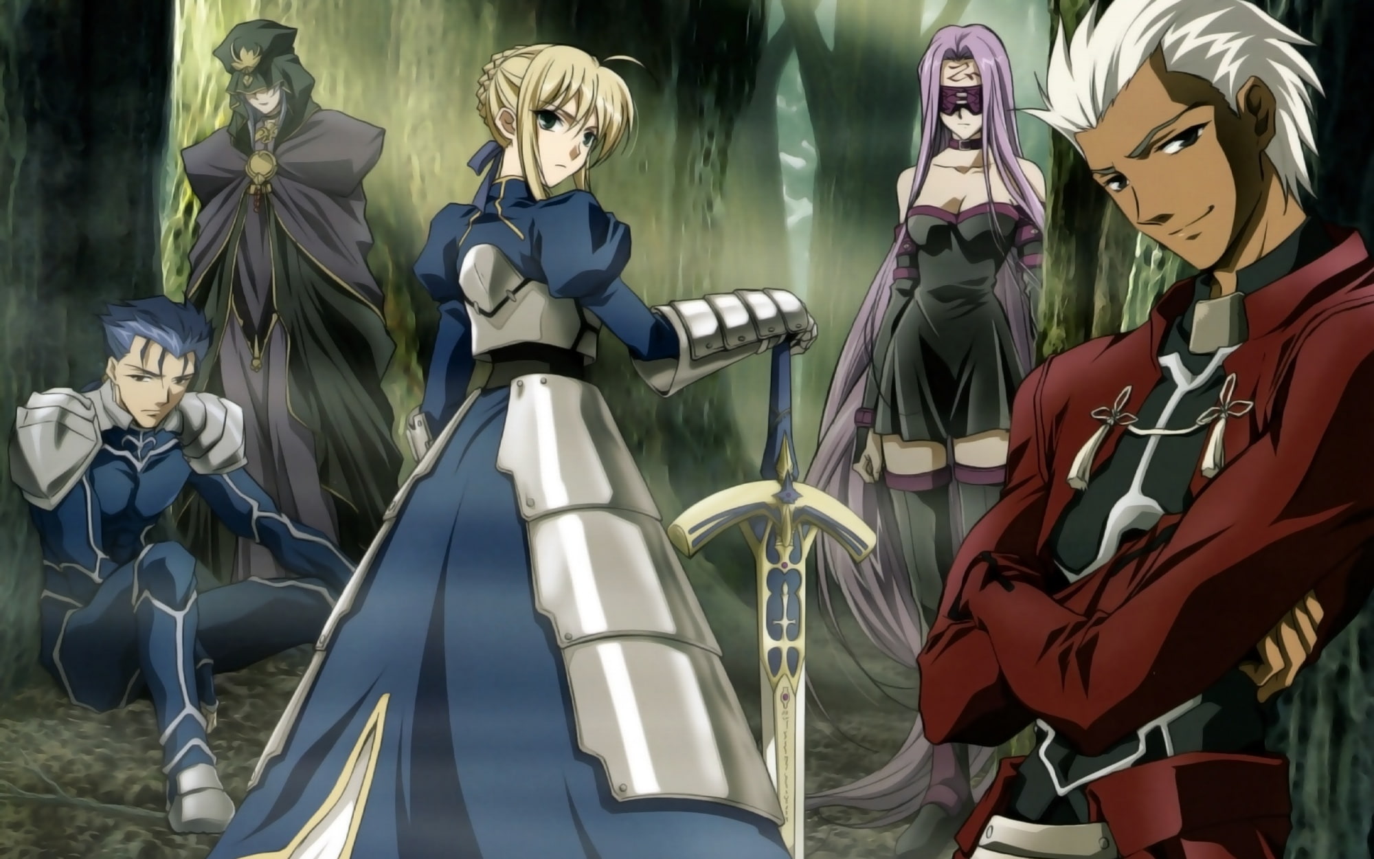 1080P, night, series, lancer, fate, caster, fate stay, rider, archer, saber, HD Wallpaper