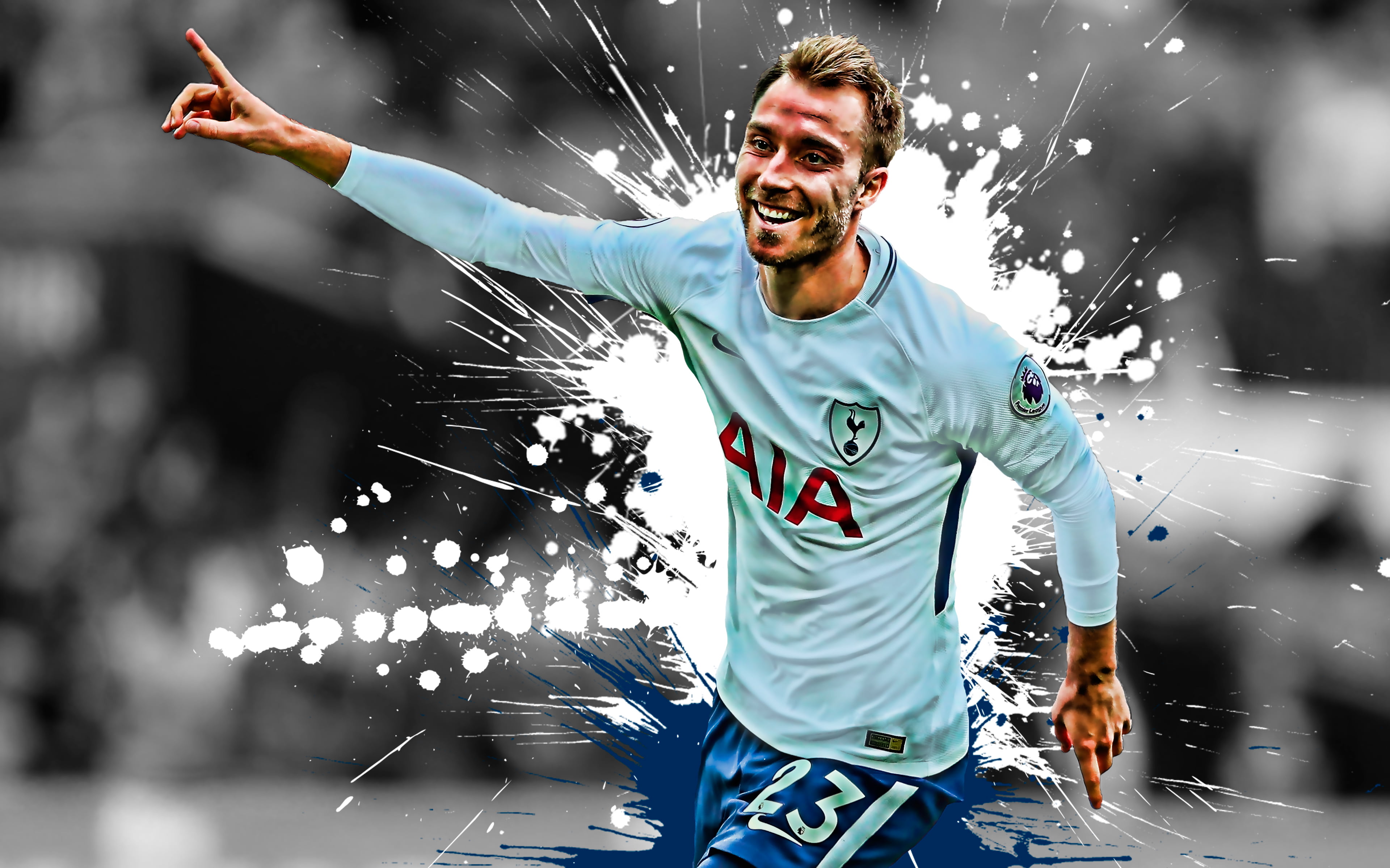 4K, Tottenham Hotspur F.C., Soccer, Christian Eriksen, Danish, HD Wallpaper