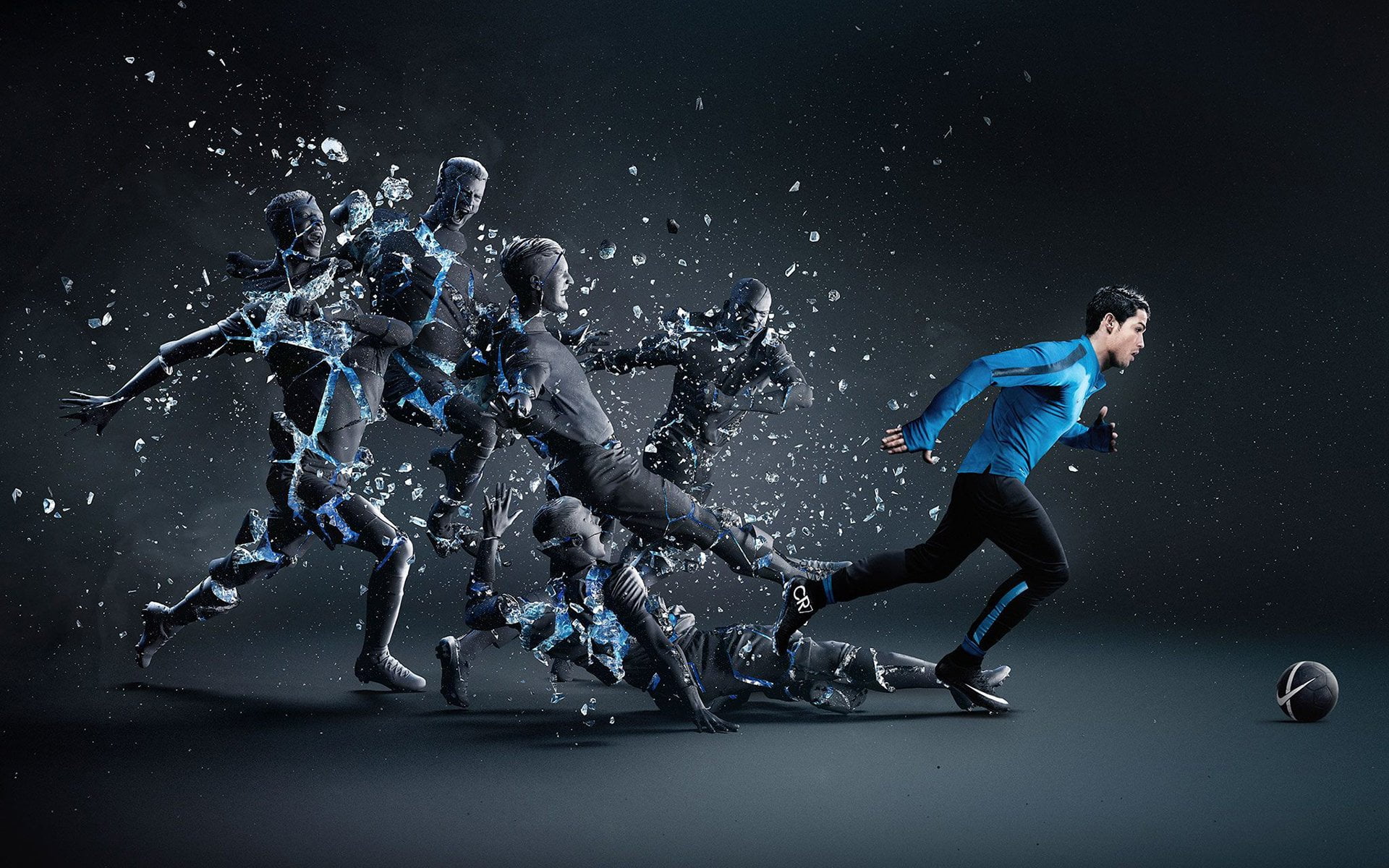 motion, outdoors, action, blurred Motion, one Person, lifestyles, blue, men, mid-air, Soccer, activity, sport, jogging, athlete, soccer player, winter, HD Wallpaper