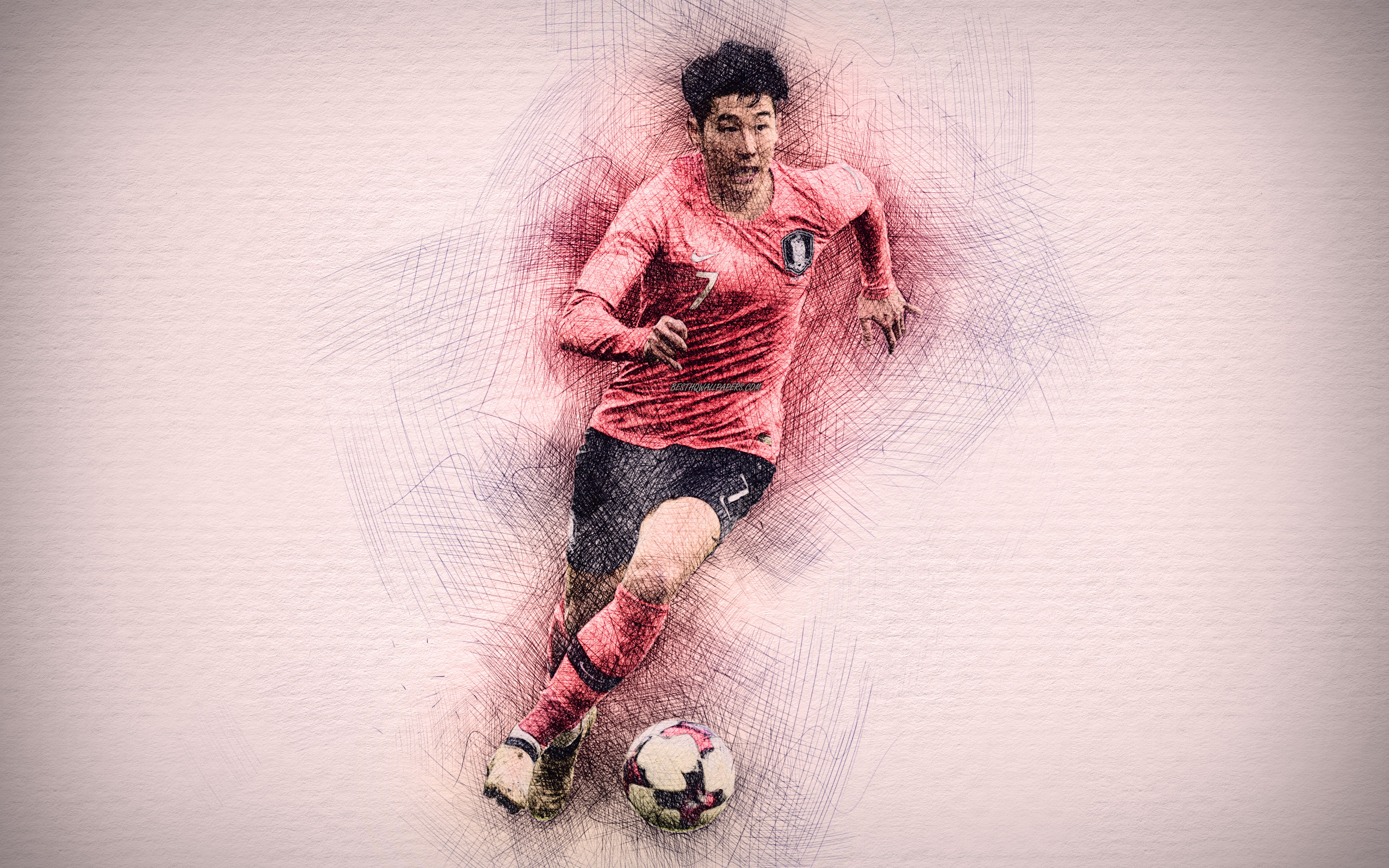 4K, Son Heung-Min, Soccer, South Korean, HD Wallpaper