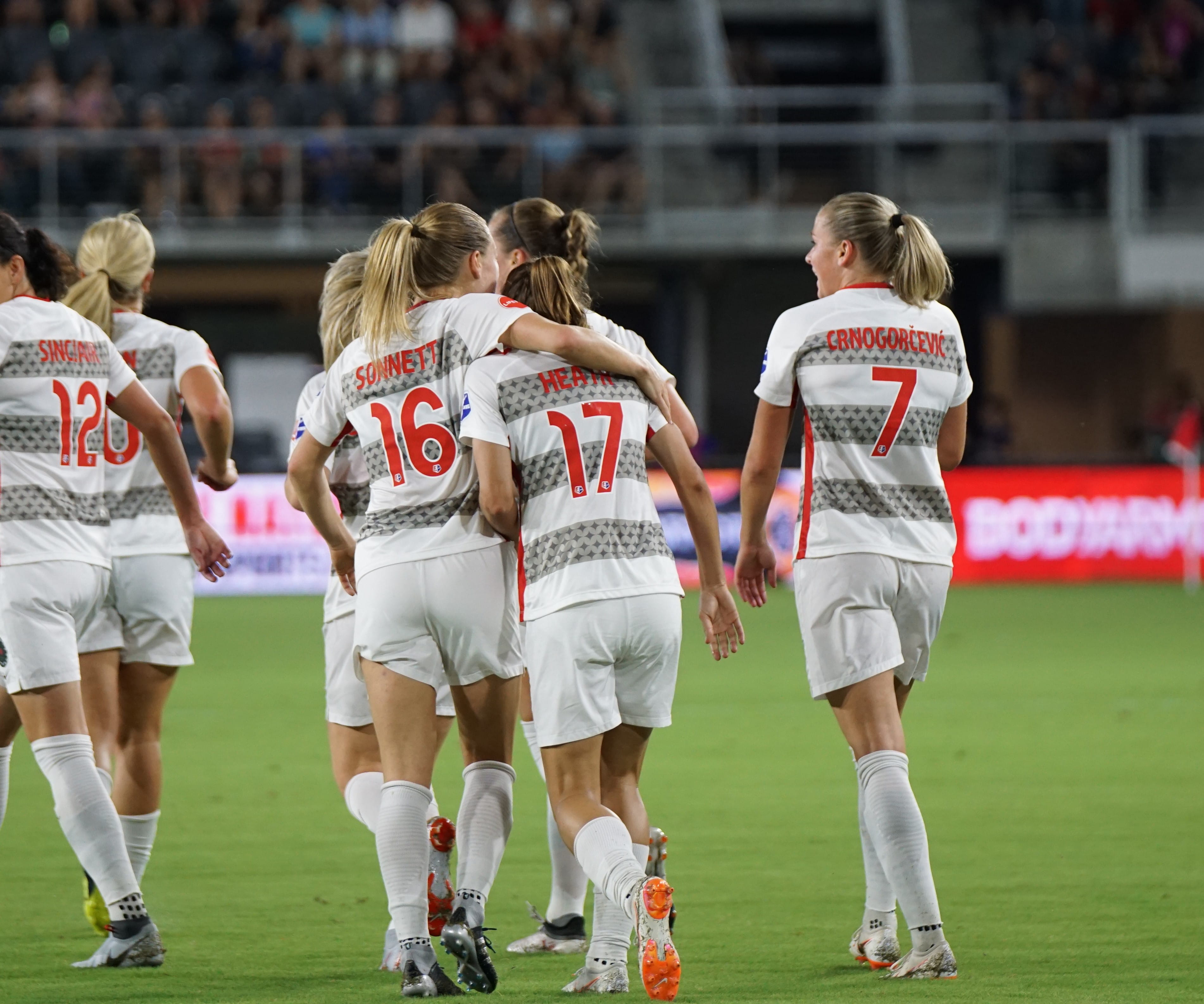 team sport, sports, teenager, blonde, team, competition, adult, audience, soccer, person, girl, football, people, real people, performance, focus on foreground, HD Wallpaper