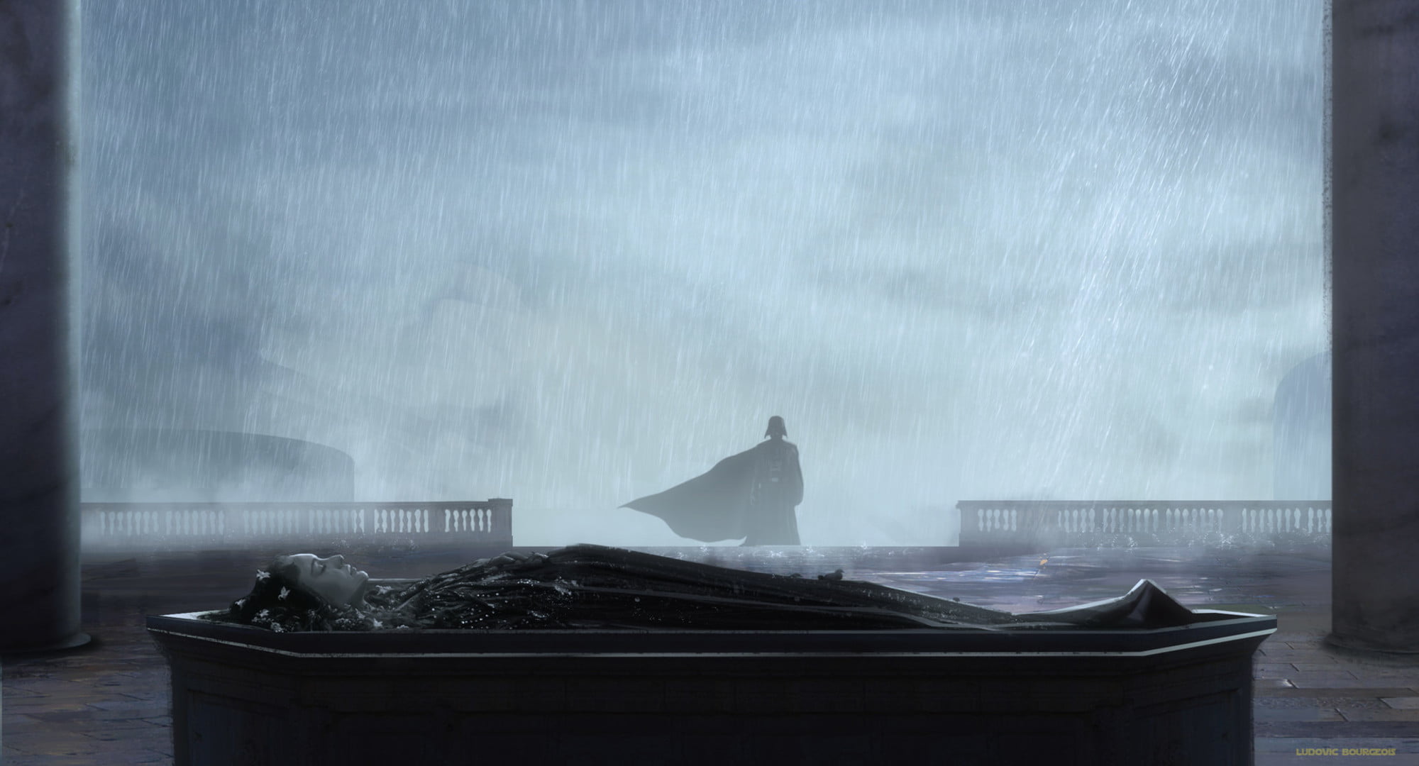 1080P, Darth Vader, Rain, Padmé Amidala, Star Wars, HD Wallpaper