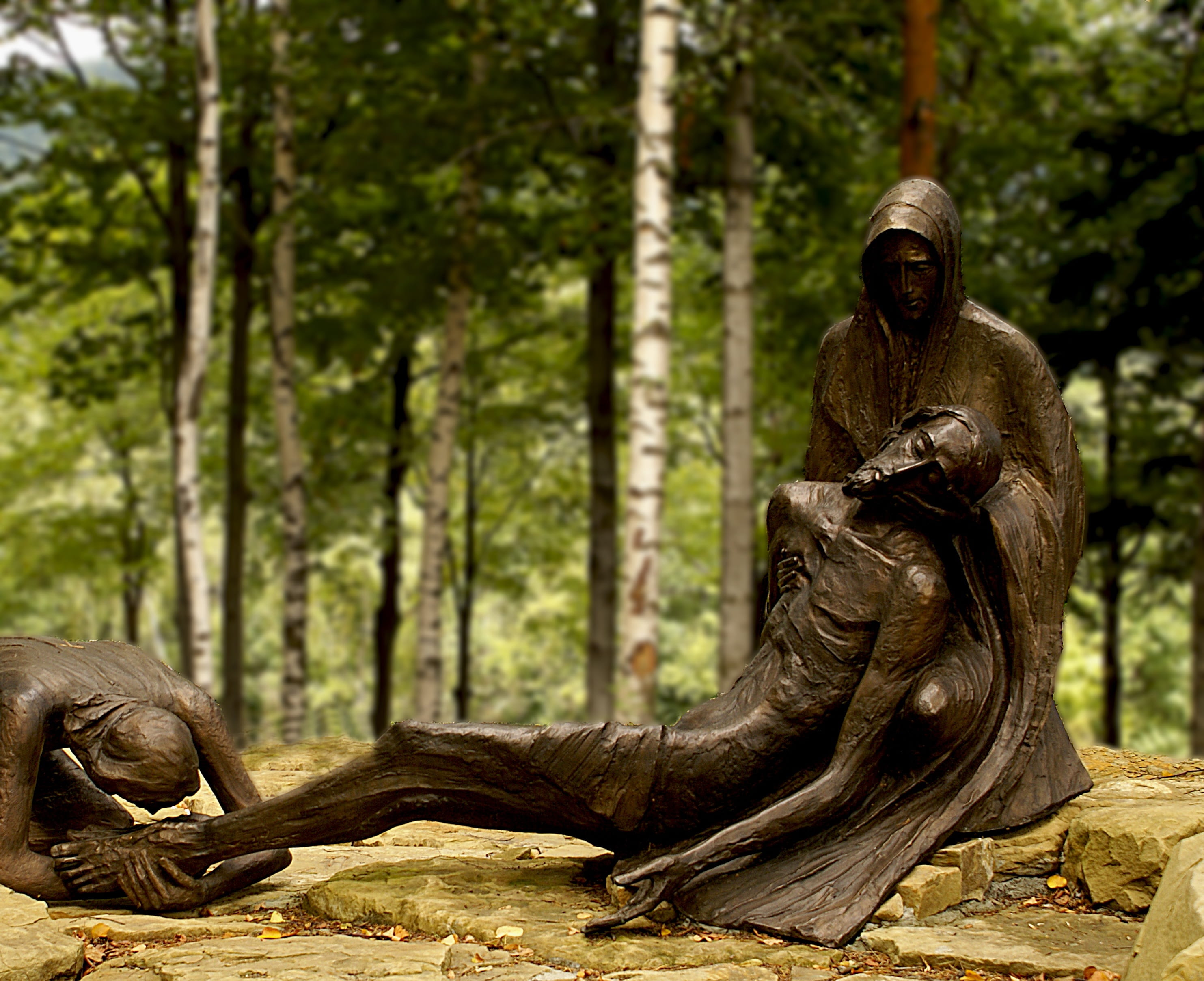 plant, christ, the passion, death, figure, mood, rainforest, statue, beauty in nature, tree, man, experience, travel destinations, forest, day, the mystery of the, HD Wallpaper