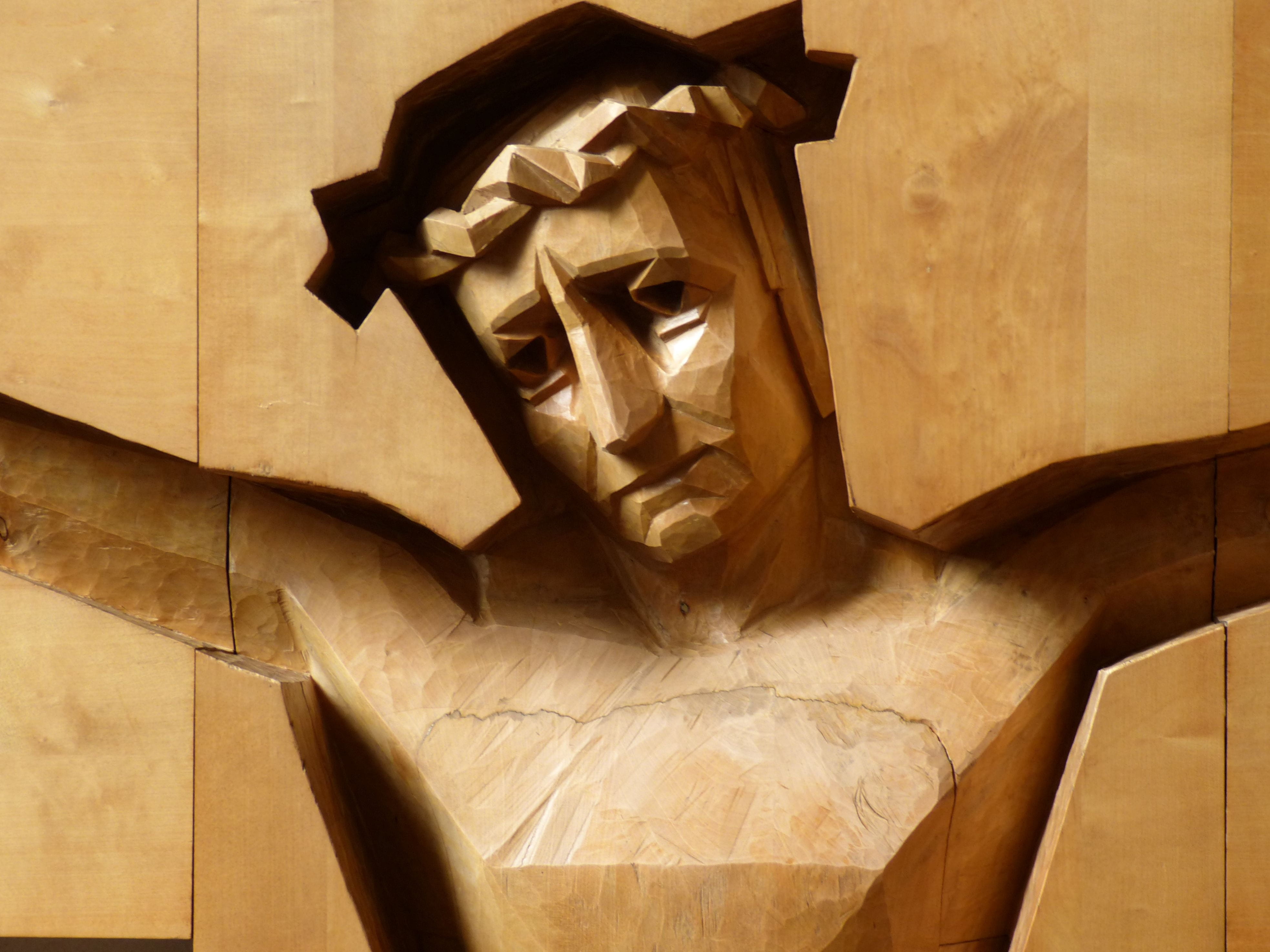 emotion, digital composite, fear, wood, representation, body part, sculpture, artwork, jesus christ, brown, 4K, faith, wood carving, art, art and craft, HD Wallpaper