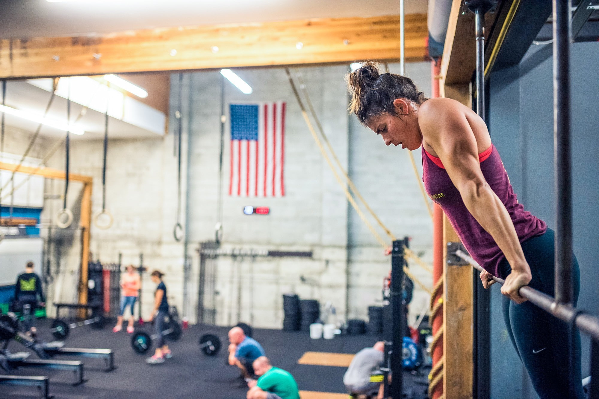 gyms, 1080P, women, CrossFit, flag, HD Wallpaper