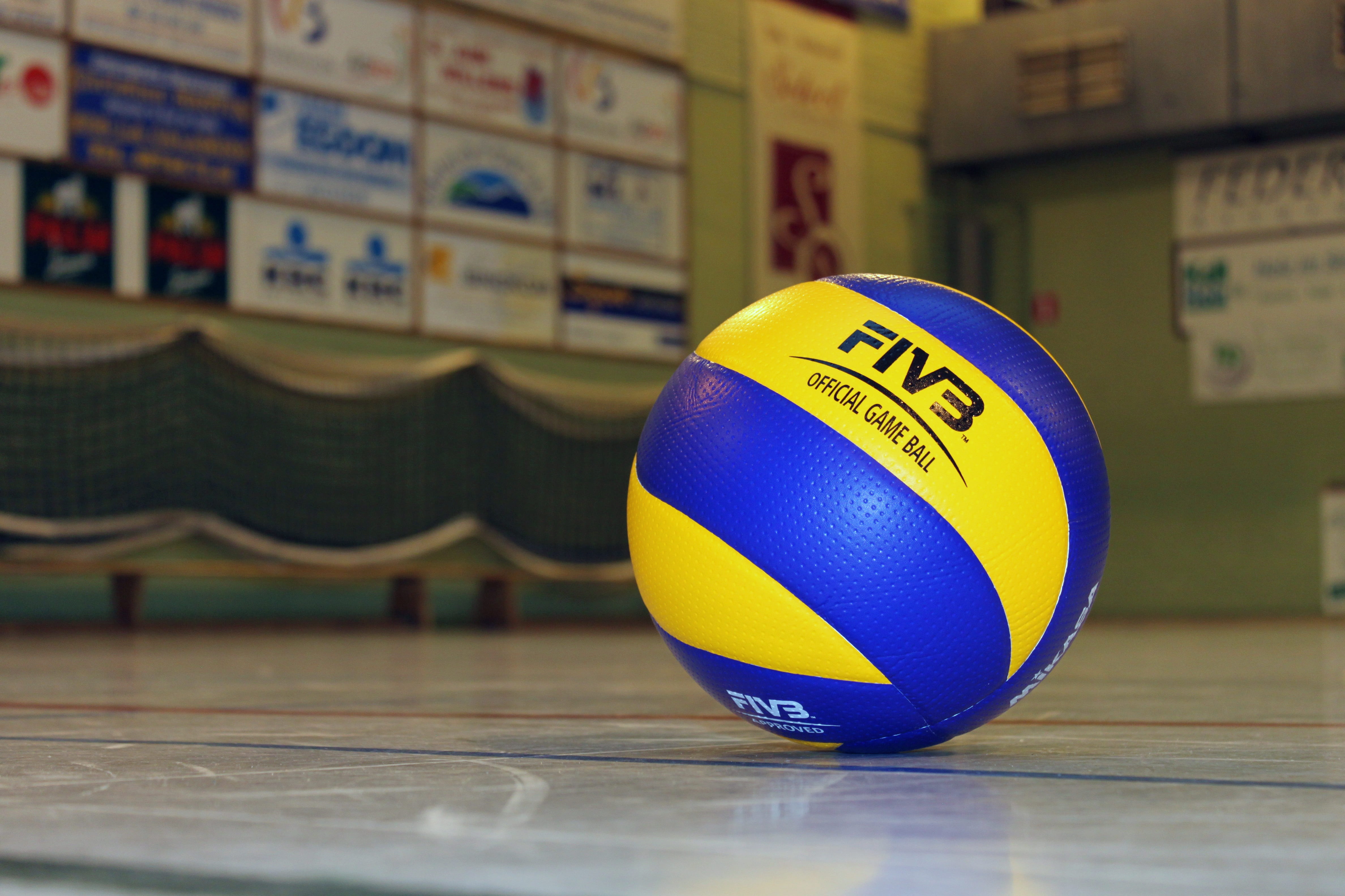 day, volleyball, yellow, championship, ball sports, ball, athlete, blue, team sports, wood - material, sports equipment, five, western script, playing field, HD Wallpaper