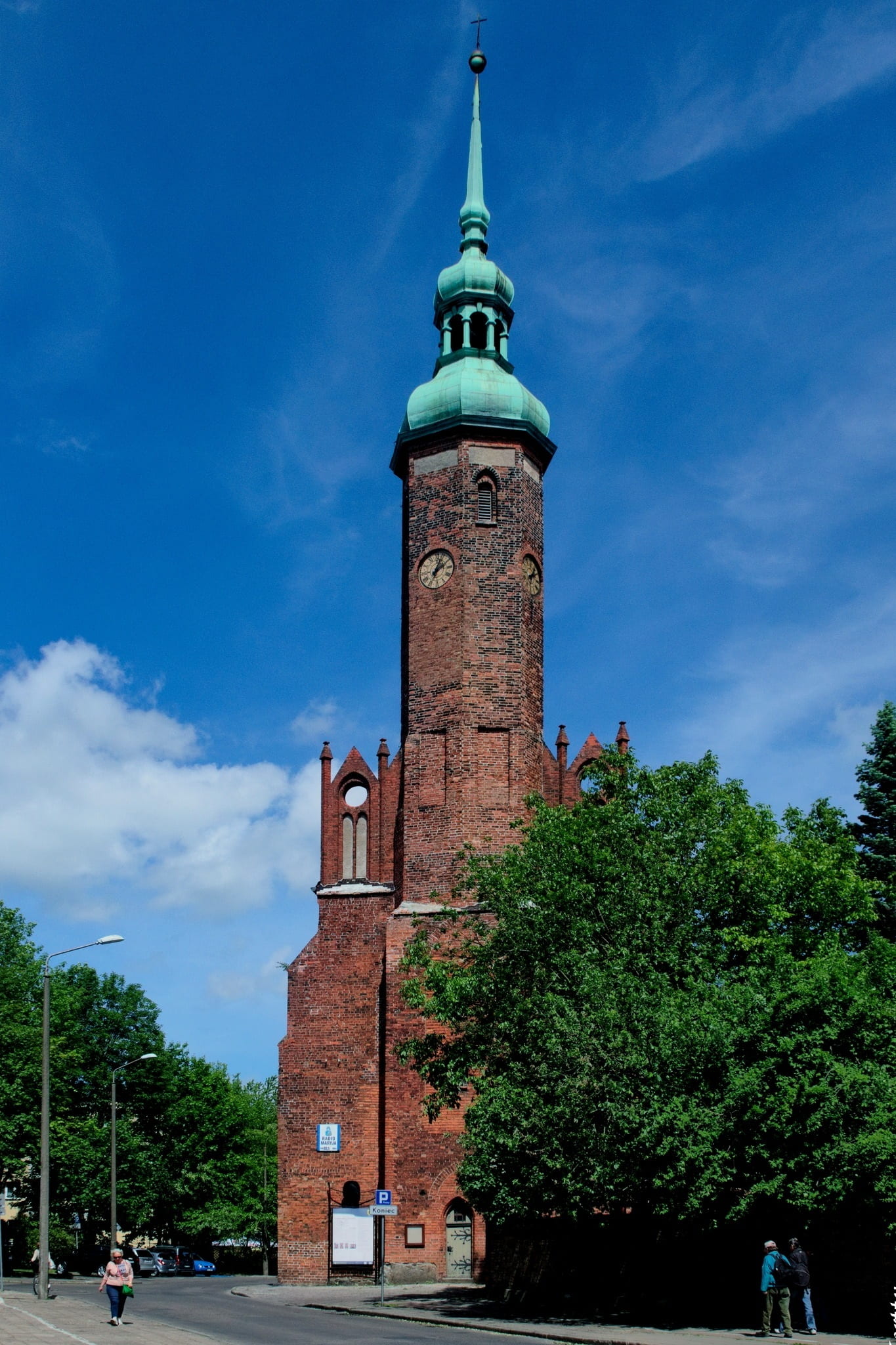 tower, day, the urban landscape, building exterior, brown, street, sacral, sky, architecture, teal, the past, church, outdoors, 1080P, poland, buildings, Phone HD Wallpaper