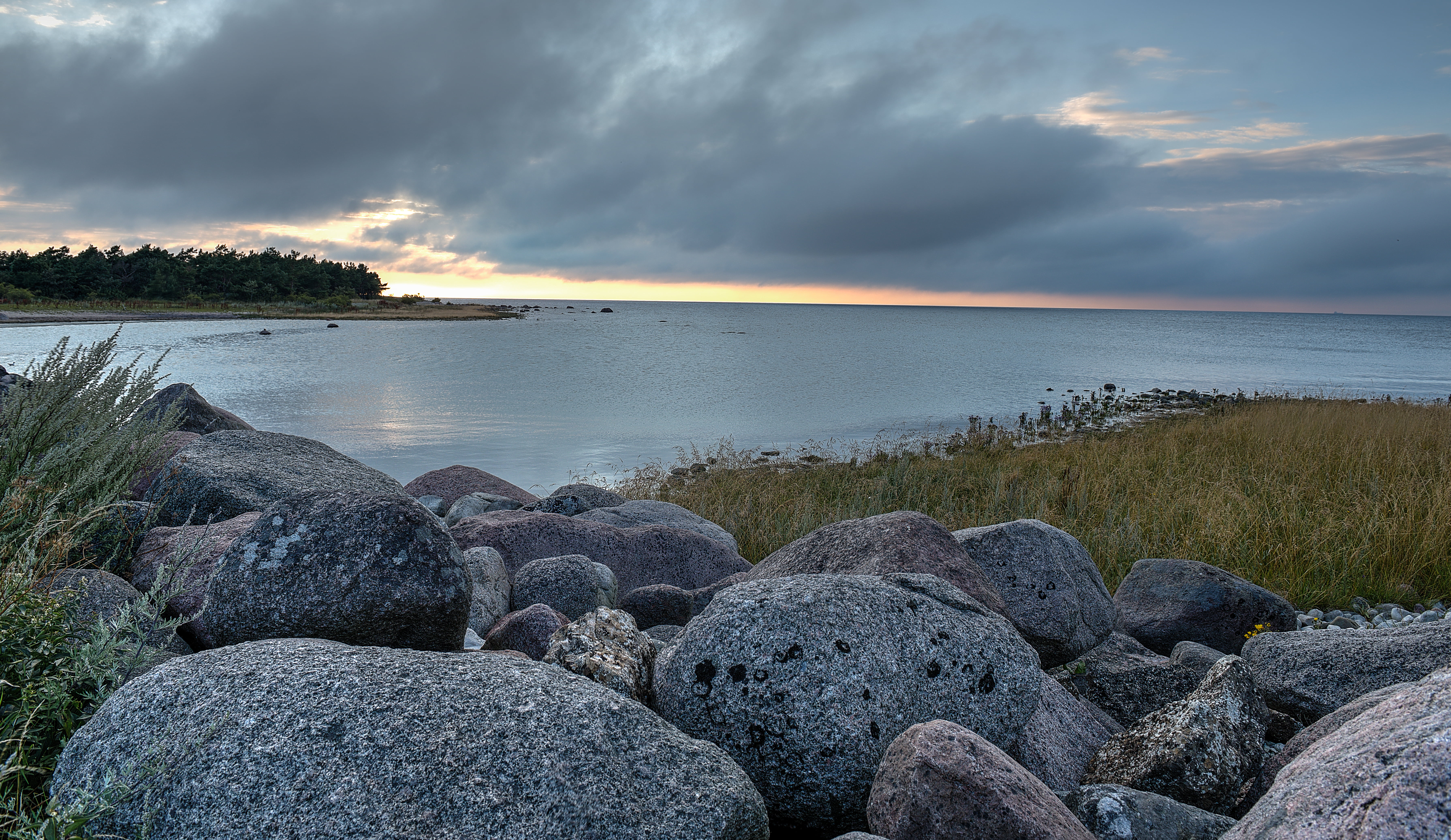 Stockholm, 5K, daytime, HDR, sky, Ocean, gray, Sunsets, field, Öland, photography, rock, seaside, cloudy, land, öland, Sweden, d810, landscape photography, HD Wallpaper