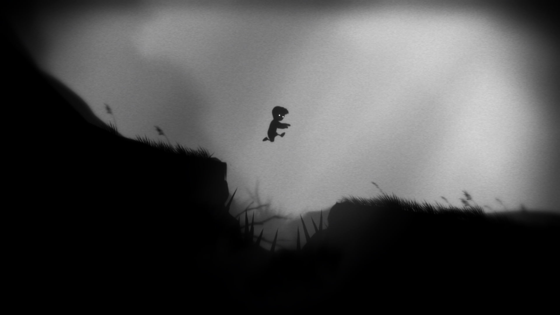 1080P, screenshots, art, games, limbo, video, x, xbox, jumping, monochrome, hd, HD Wallpaper