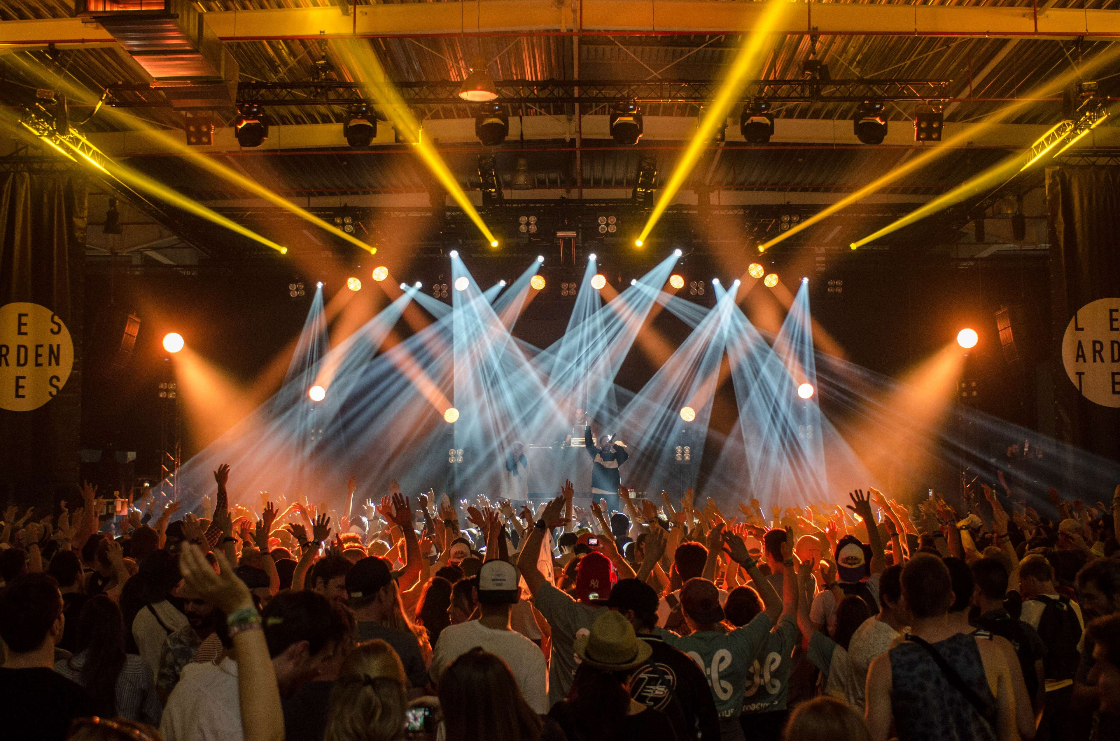 band, nightlife, human arm, people, performance, spectator, concert, music, stage light, festival, la smala les ardentes 2016, stage - performance space, HD Wallpaper