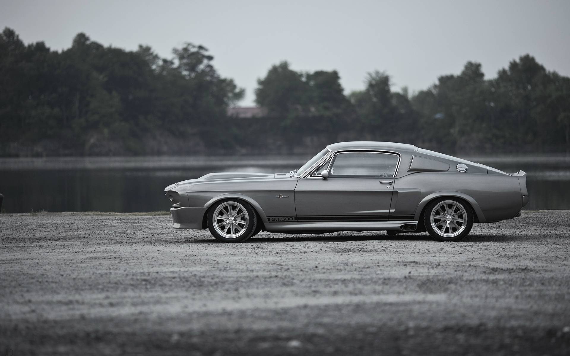Ford, Mustang Gt500, car, Ford Shelby GT500, Eleanor (car), 1080P, monochrome, HD Wallpaper