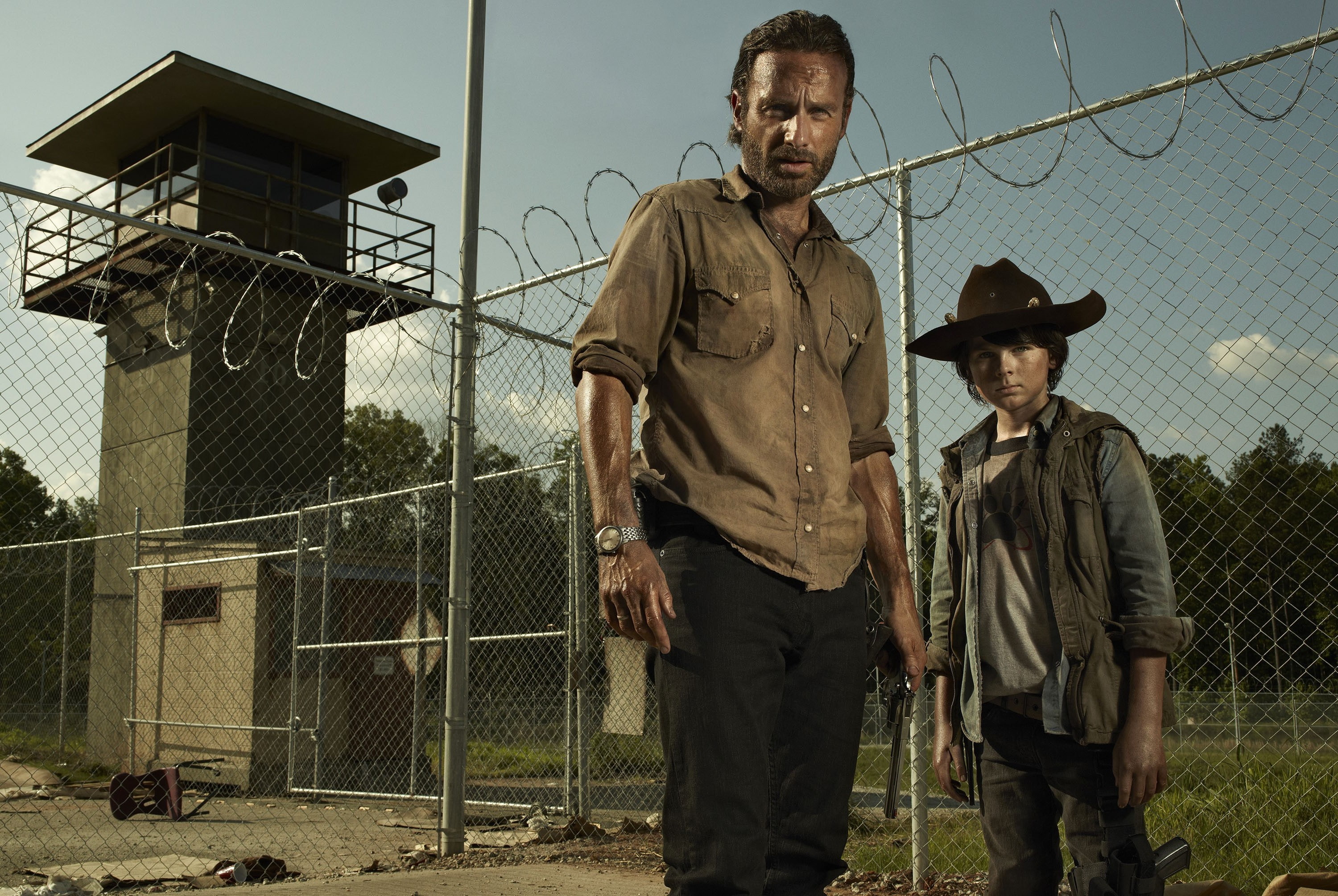 Chandler Riggs, Carl Grimes, The Walking Dead, 2K, Andrew Lincoln, Rick Grimes, HD Wallpaper