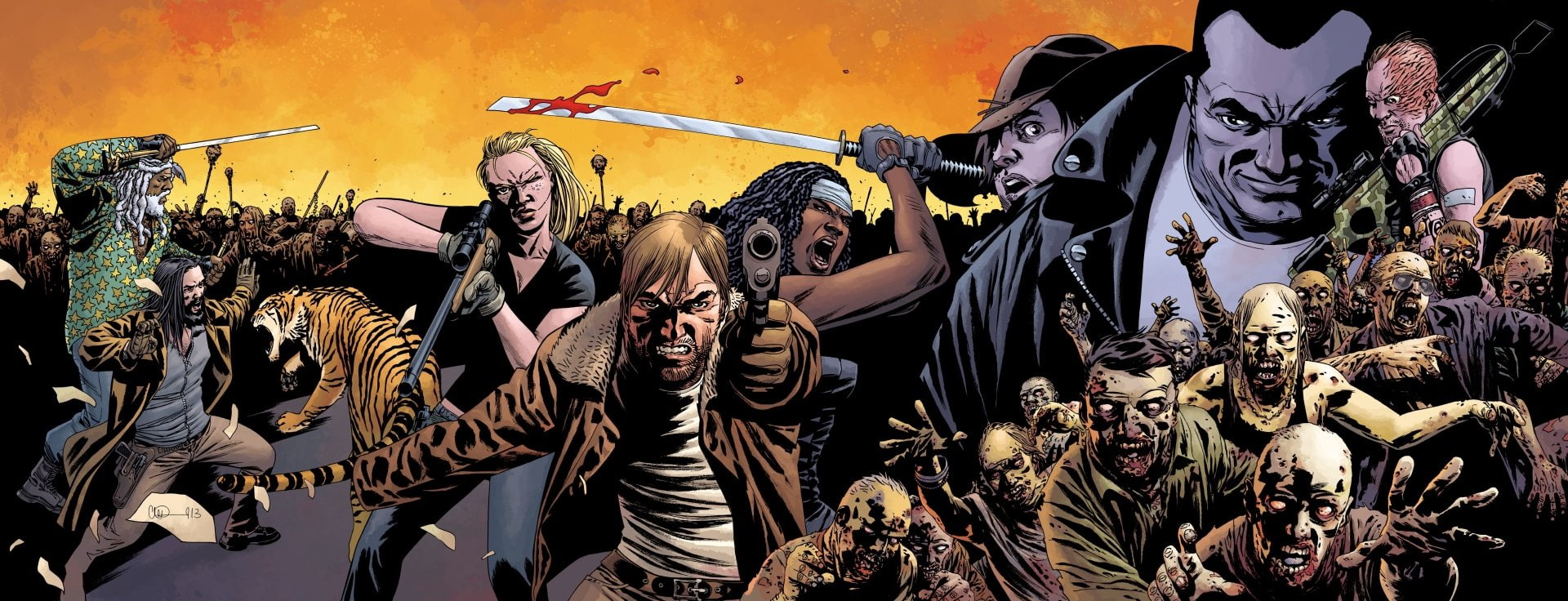 1080P, The Walking Dead, Comics, Andrea (The Walking Dead), Rick Grimes, Carl Grimes, Negan (The Walking Dead), Dwight (The Walking Dead), Ezekiel (The Walking Dead), HD Wallpaper