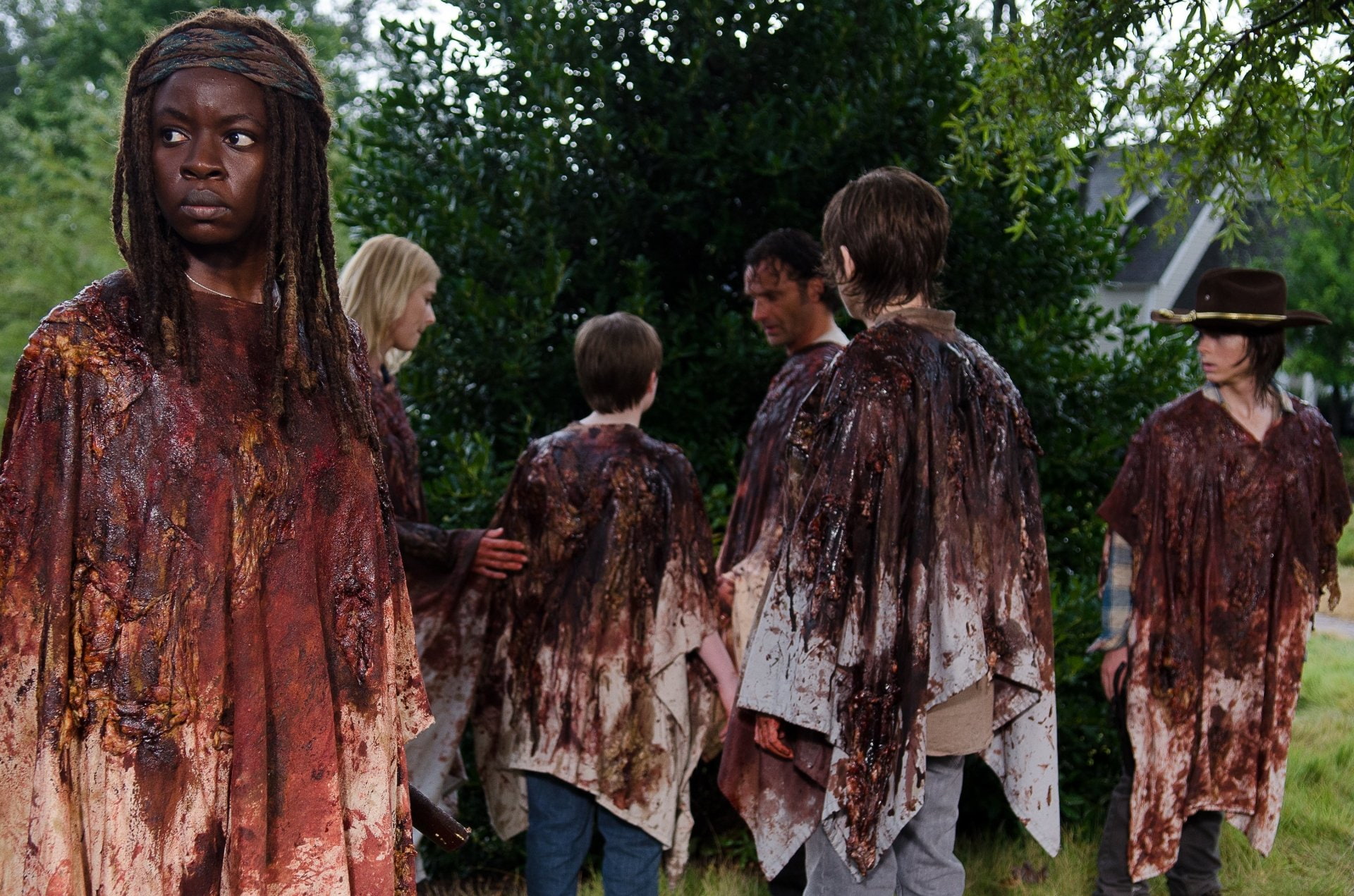 The Walking Dead, Chandler Riggs, Carl Grimes, Rick Grimes, Danai Gurira, 1080P, Michonne (The Walking Dead), TV Show, Andrew Lincoln, HD Wallpaper