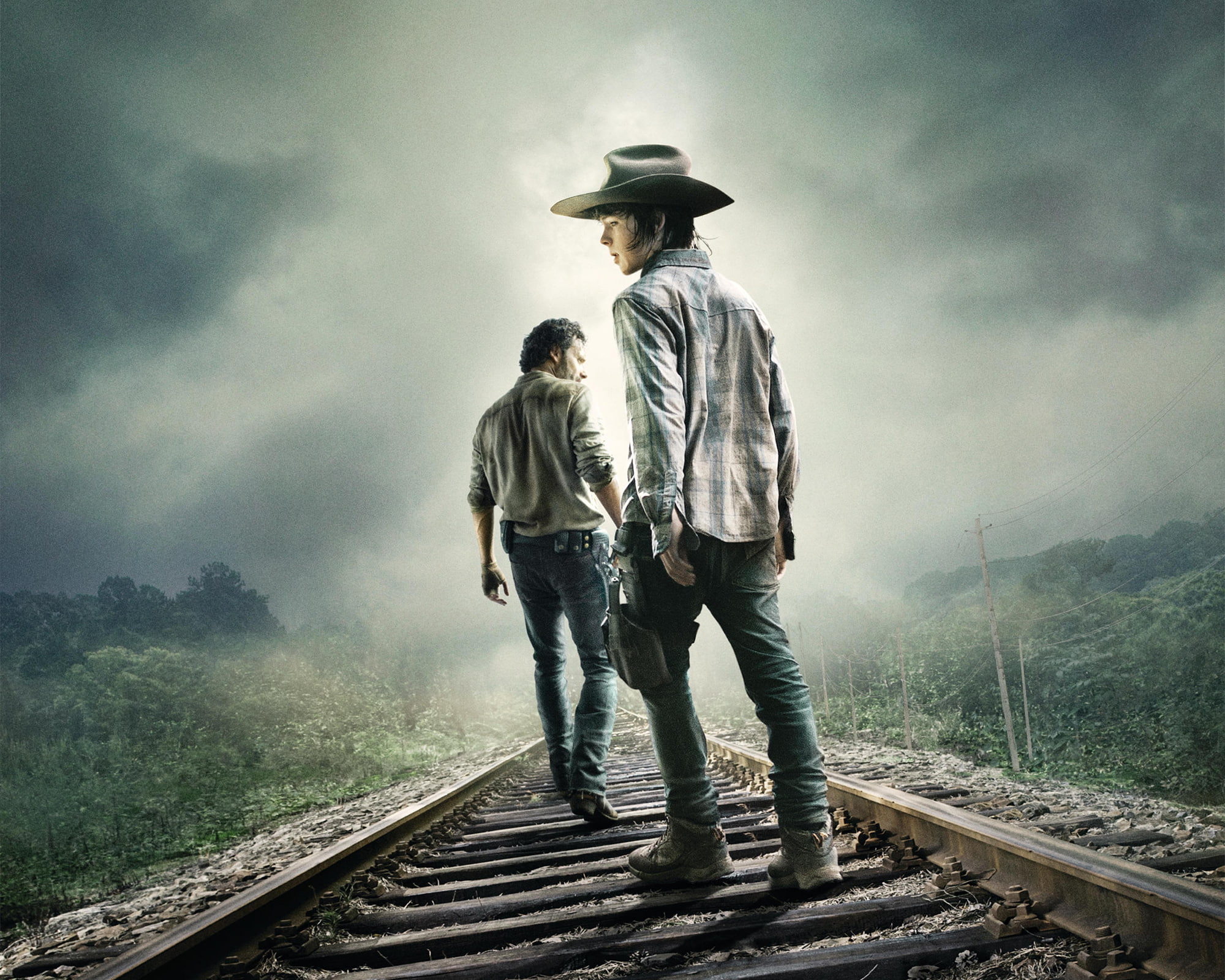 Carl, Burrus, TV Series, Fog, Cloud, Sky, Chandler Riggs, 2014, Rick, Gauge, Zombie, DONT, Thriller, Way, Forest, Men, Horror, Drama, BACK, The Walking Dead, HD Wallpaper