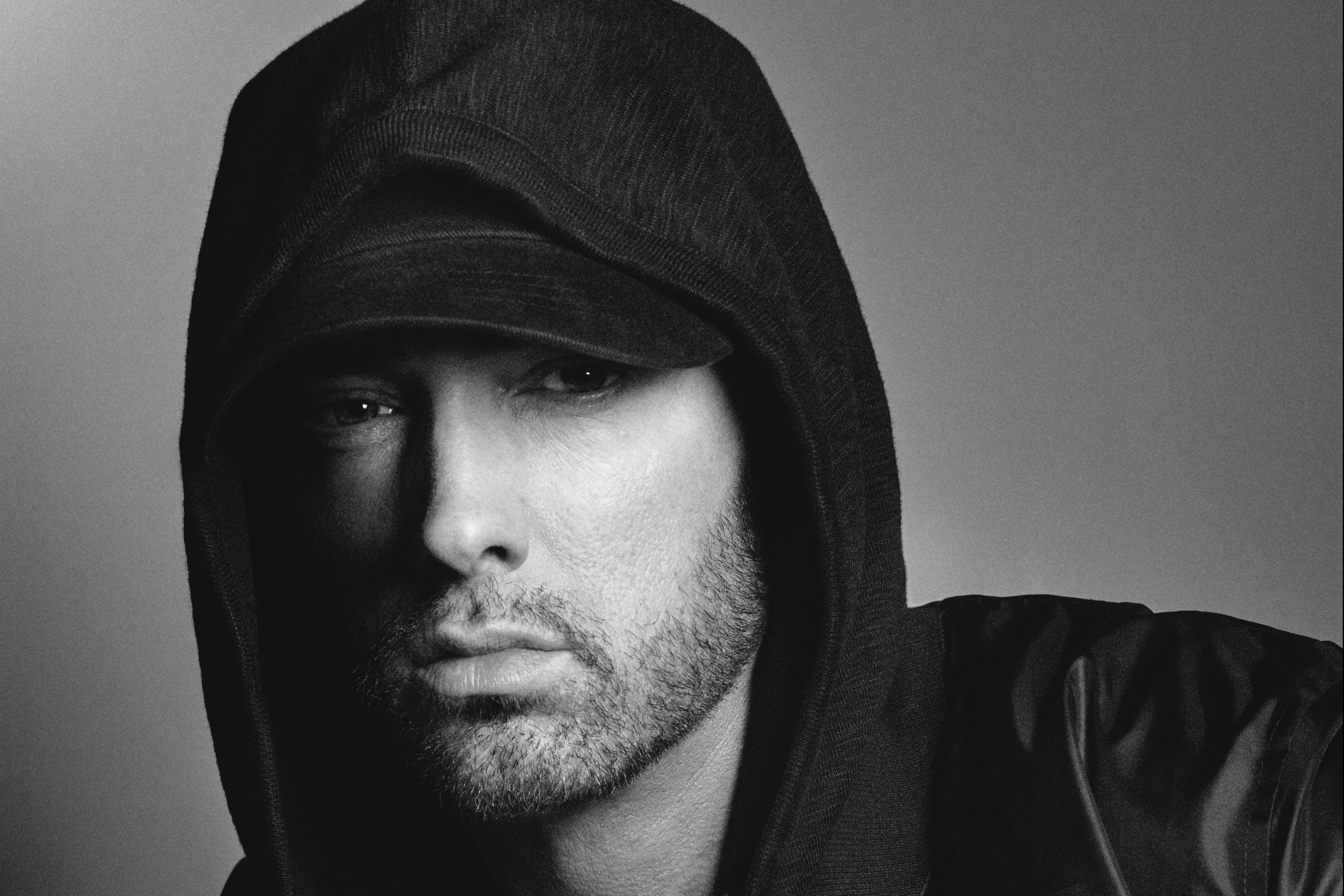 5K, Hood, Eminem, Singers, American, Black and White, Singer, HD Wallpaper