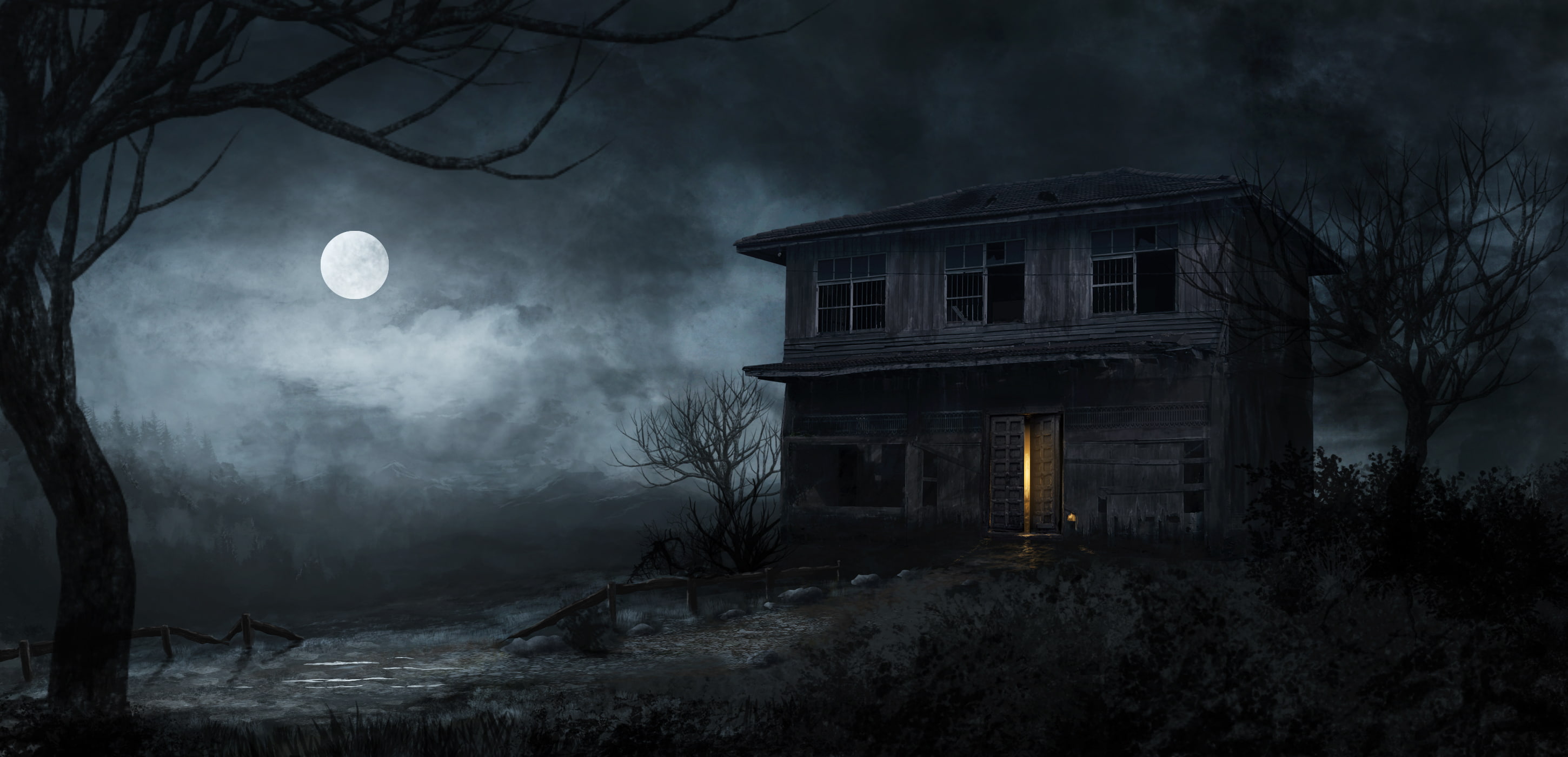 Dark, 2K, Haunted, Haunted House, House, HD Wallpaper