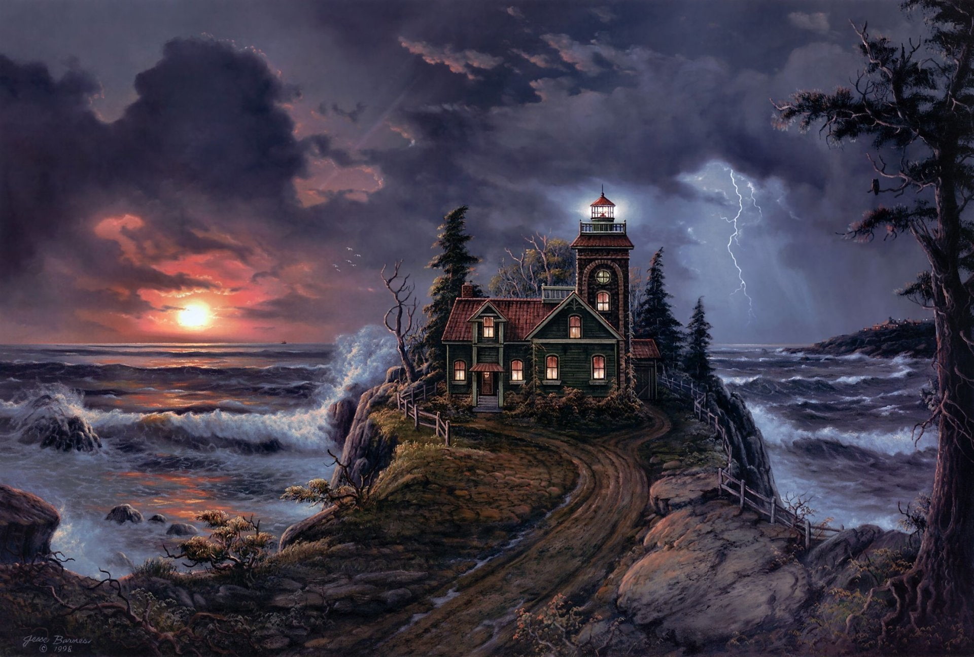 1080P, Artistic, Haunted Lighthouse, HD Wallpaper