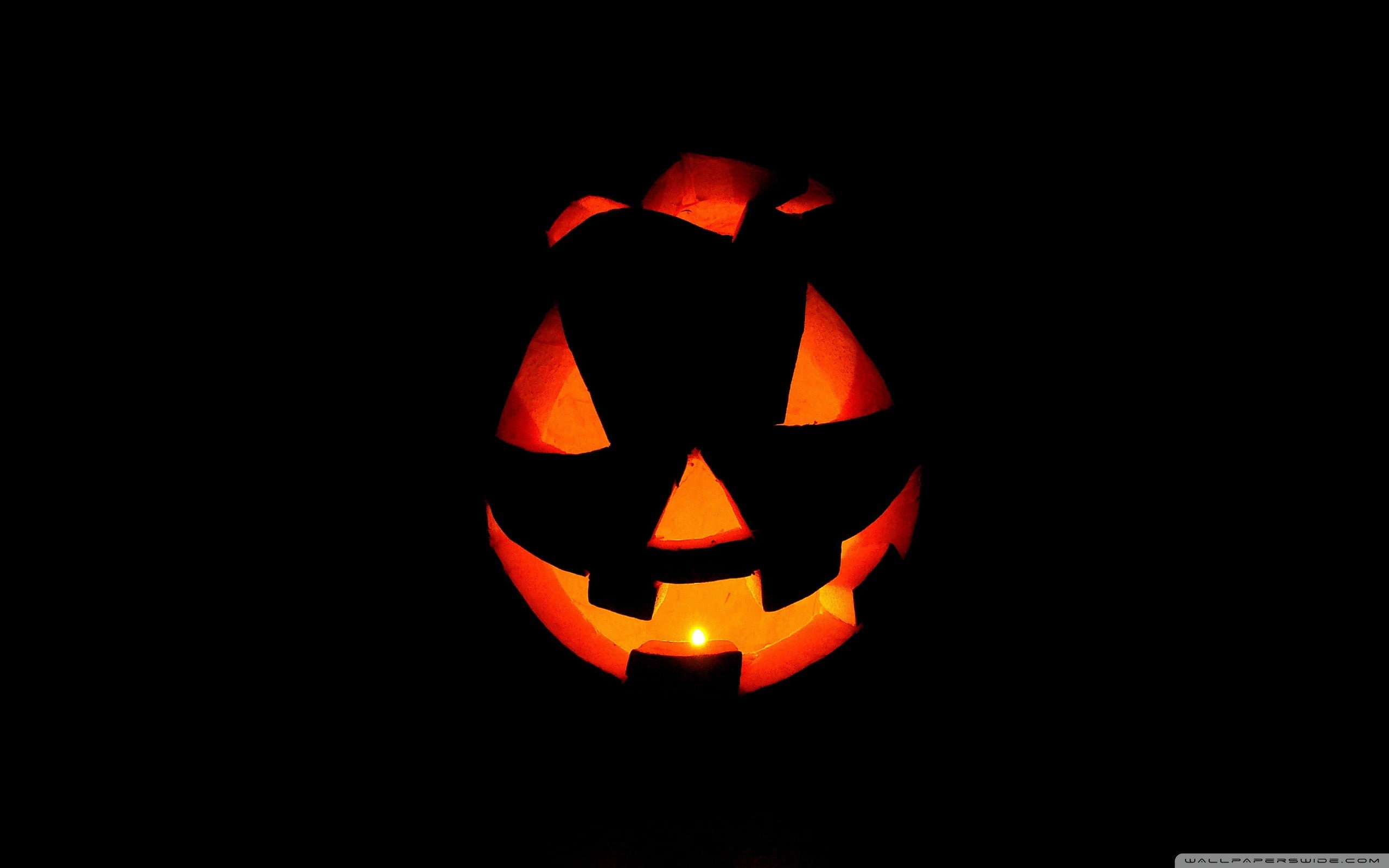 Halloween, simple, face, jack o lantern, anthropomorphic face, dark, craft, anthropomorphic, art and craft, celebration, orange color, no people, pumpkin, HD Wallpaper