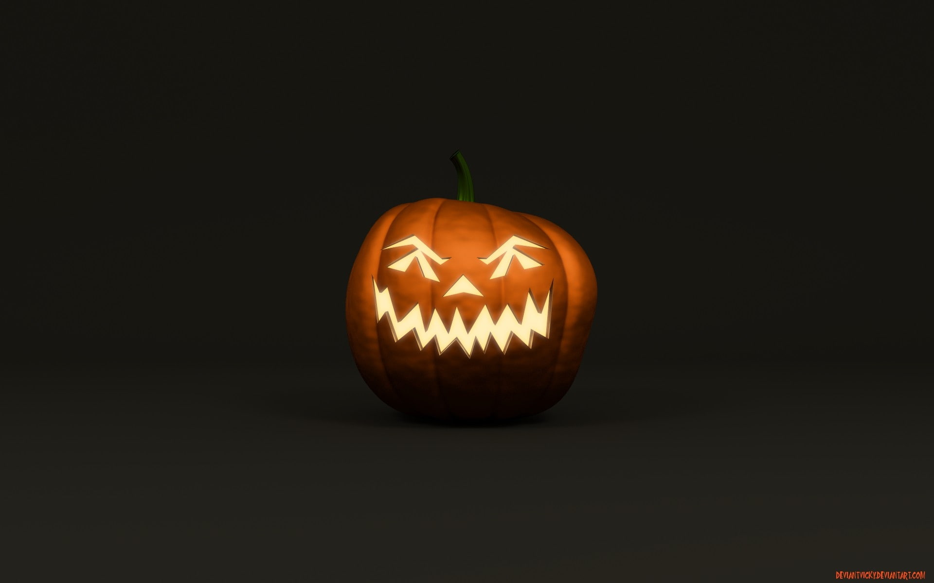 Jack O Lantern, Halloween, digital art, simple background, pumpkin, 1080P, HD Wallpaper