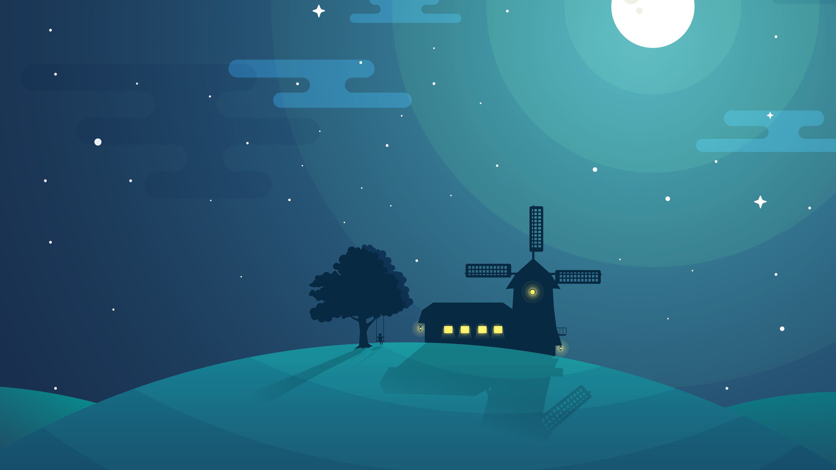 Windmill, Artistic, Minimalism, 2K, HD Wallpaper
