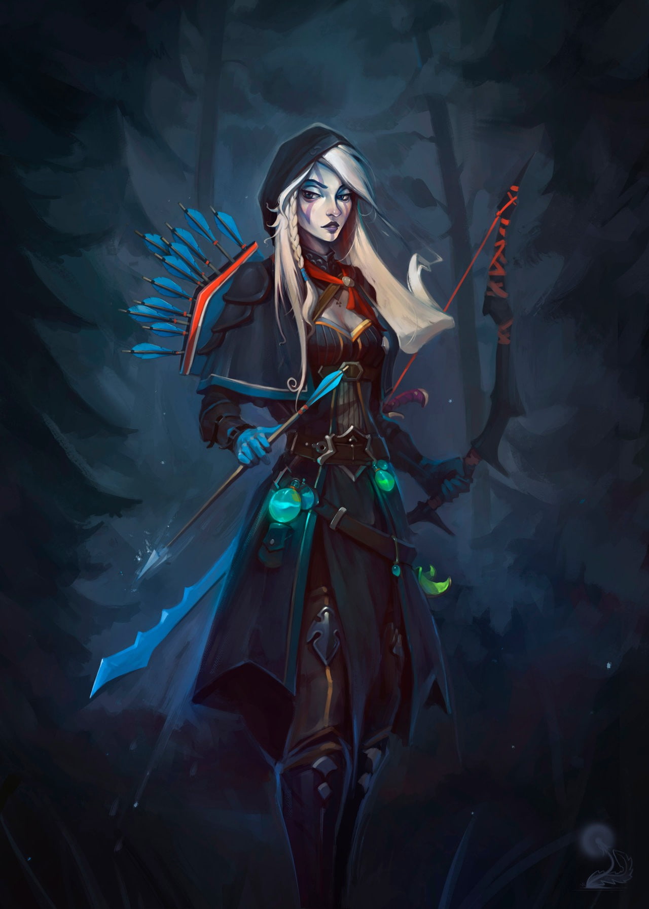 bow, Traxxas, archer, Dota 2, fantasy girl, 720P, fantasy art, haryarti, Drow Ranger, Phone HD Wallpaper
