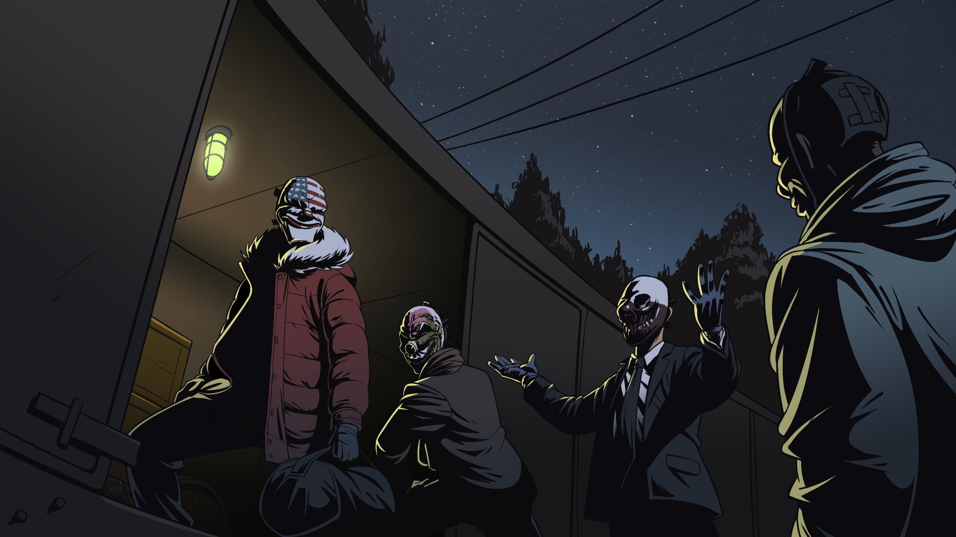 Wolf (Payday), 1080P, Dallas (Payday), Chains (Payday), Payday, Payday 2, Hoxton (Payday), HD Wallpaper