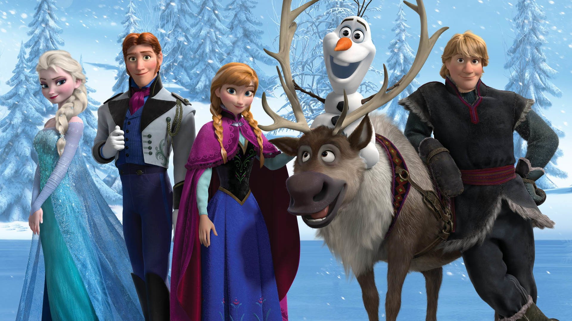 leisure activity, Frozen (Movie), females, Elsa (Frozen), arts culture and entertainment, mammal, Frozen, standing, water, 1080P, togetherness, young adult, HD Wallpaper