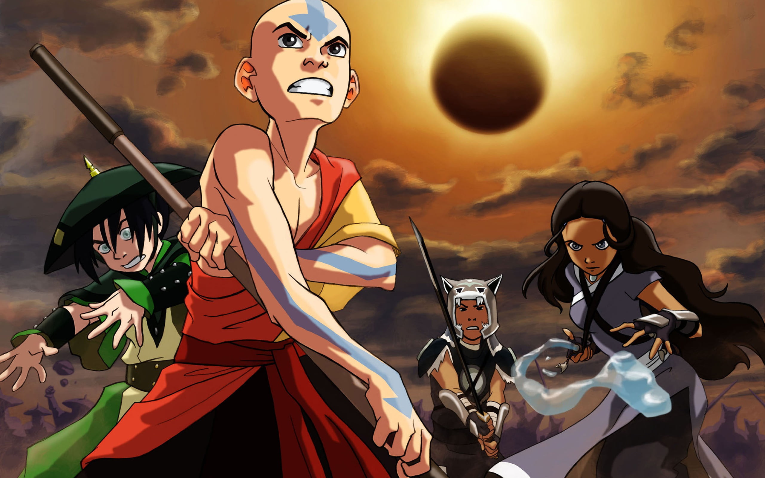 Katara, Aang, Nickelodeon, Avatar, Pin, 2K, Toph, Qatar, Juice, HD Wallpaper