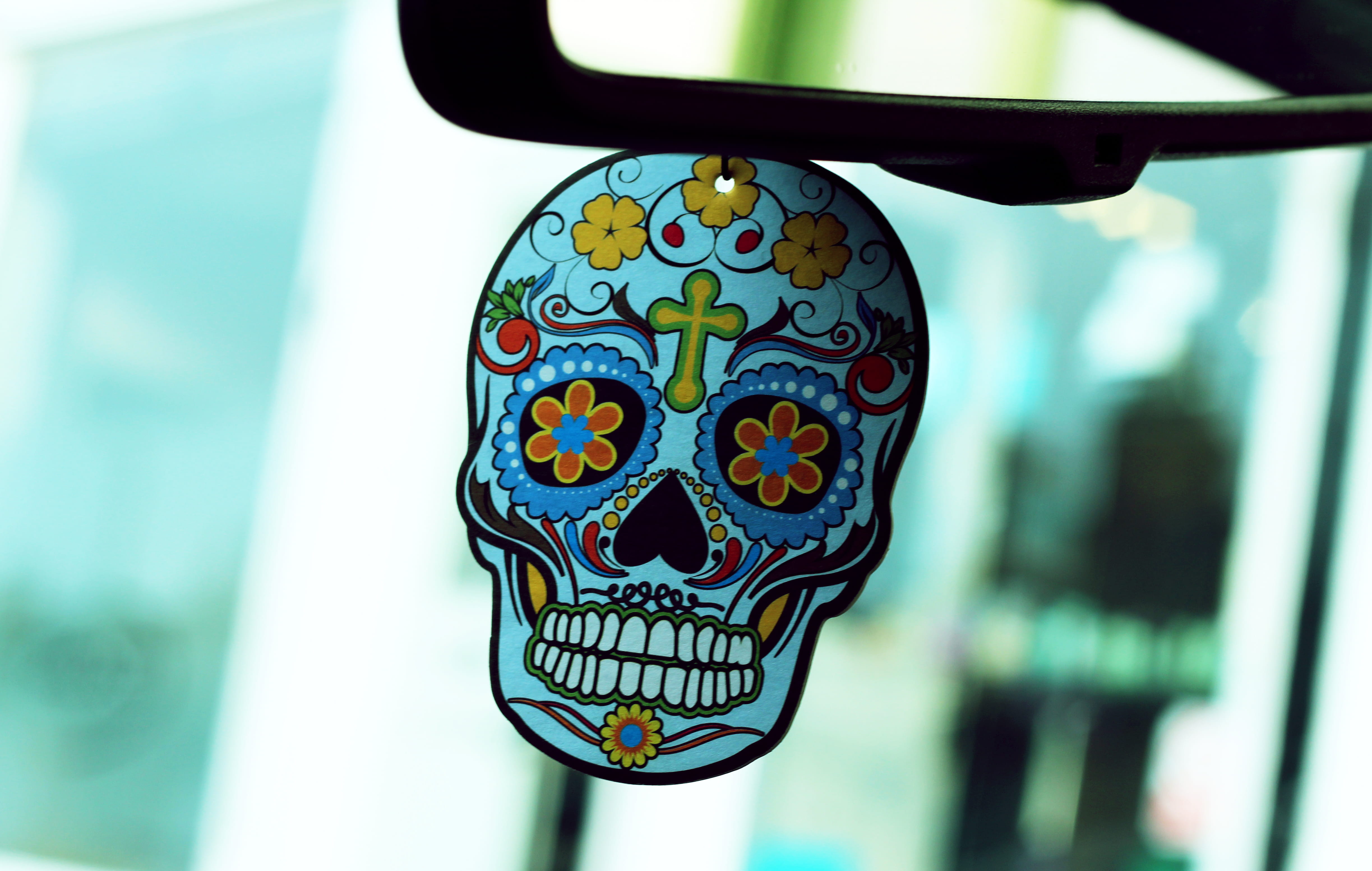 creativity, window, shape, focus on foreground, art and craft, glass, decoration, no people, representation, hanging, skull, art, calavera, human representation, HD Wallpaper