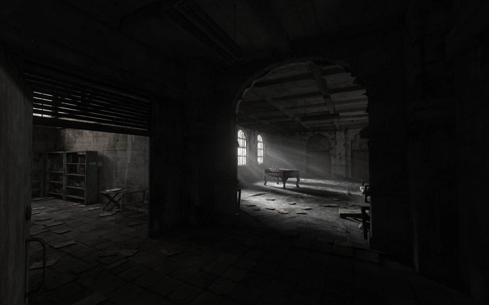 corridor, ceiling, run-down, window, arch, entrance, ruined, architecture, arcade, deterioration, horror, built structure, the past, architectural column, HD Wallpaper