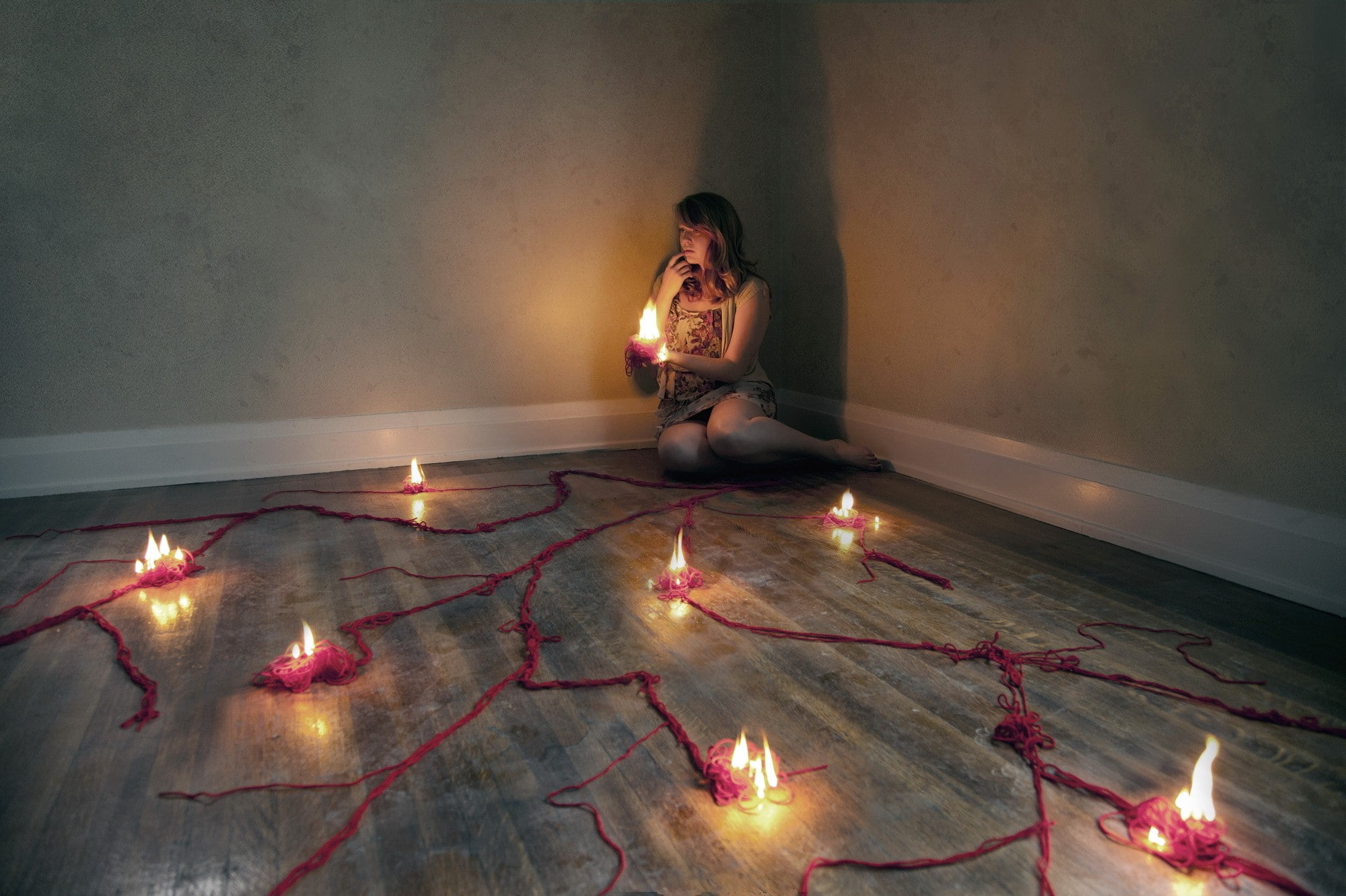 candles, 1080P, horror, women, model, spooky, HD Wallpaper