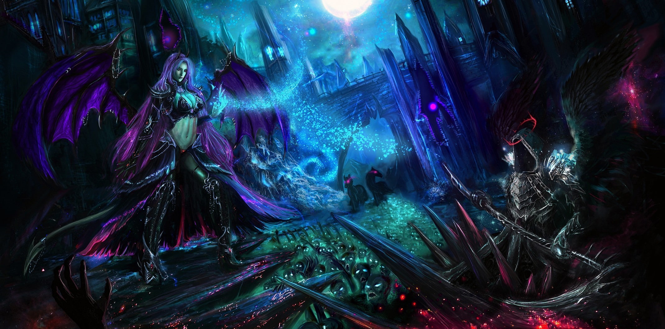 light, music, 1080P, enjoyment, spooky, fantasy art, stage, illuminated, performance, lighting equipment, nightlife, excitement, magic, party - social event, HD Wallpaper
