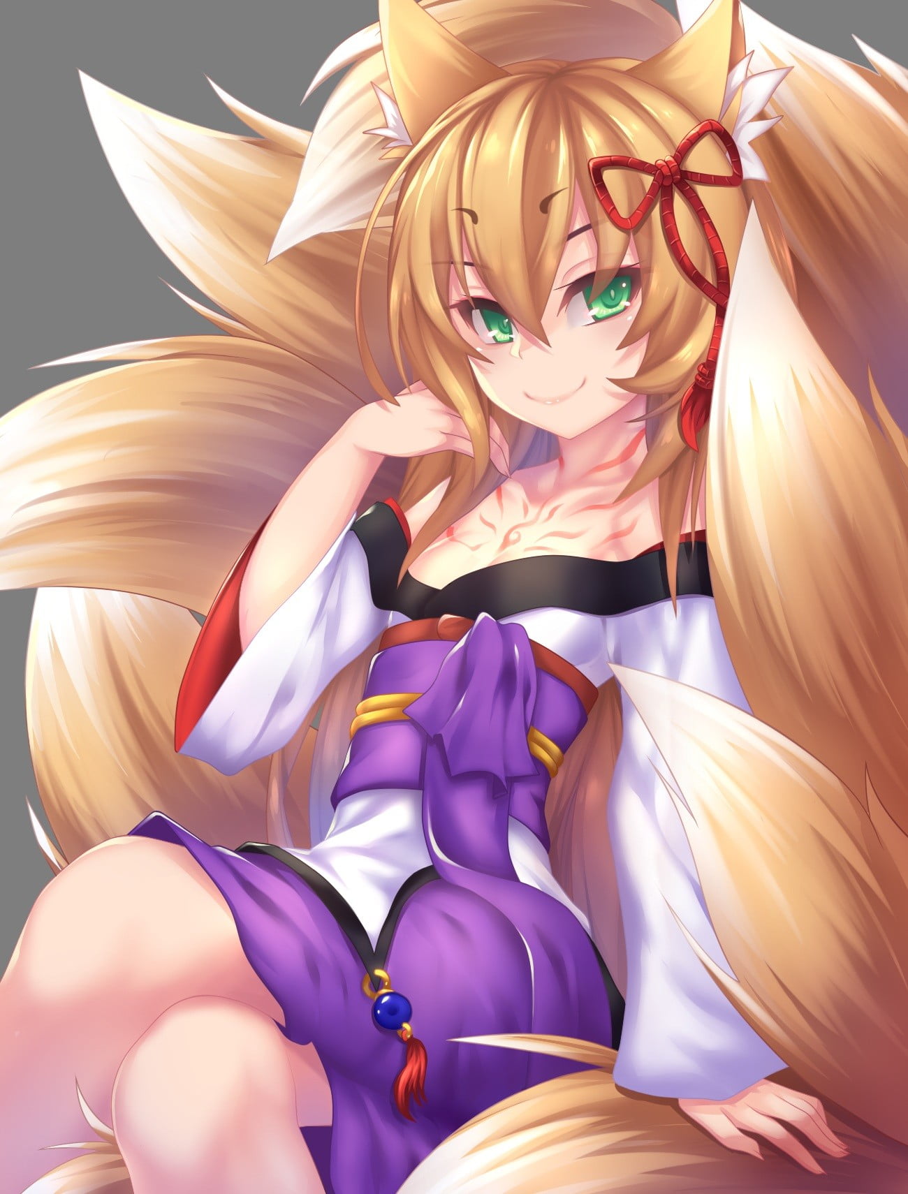 art and craft, Tamamo, anime girls, people, wind, anime, representation, 720P, motion, full frame, females, studio shot, blue, multi colored, animal ears, Phone HD Wallpaper