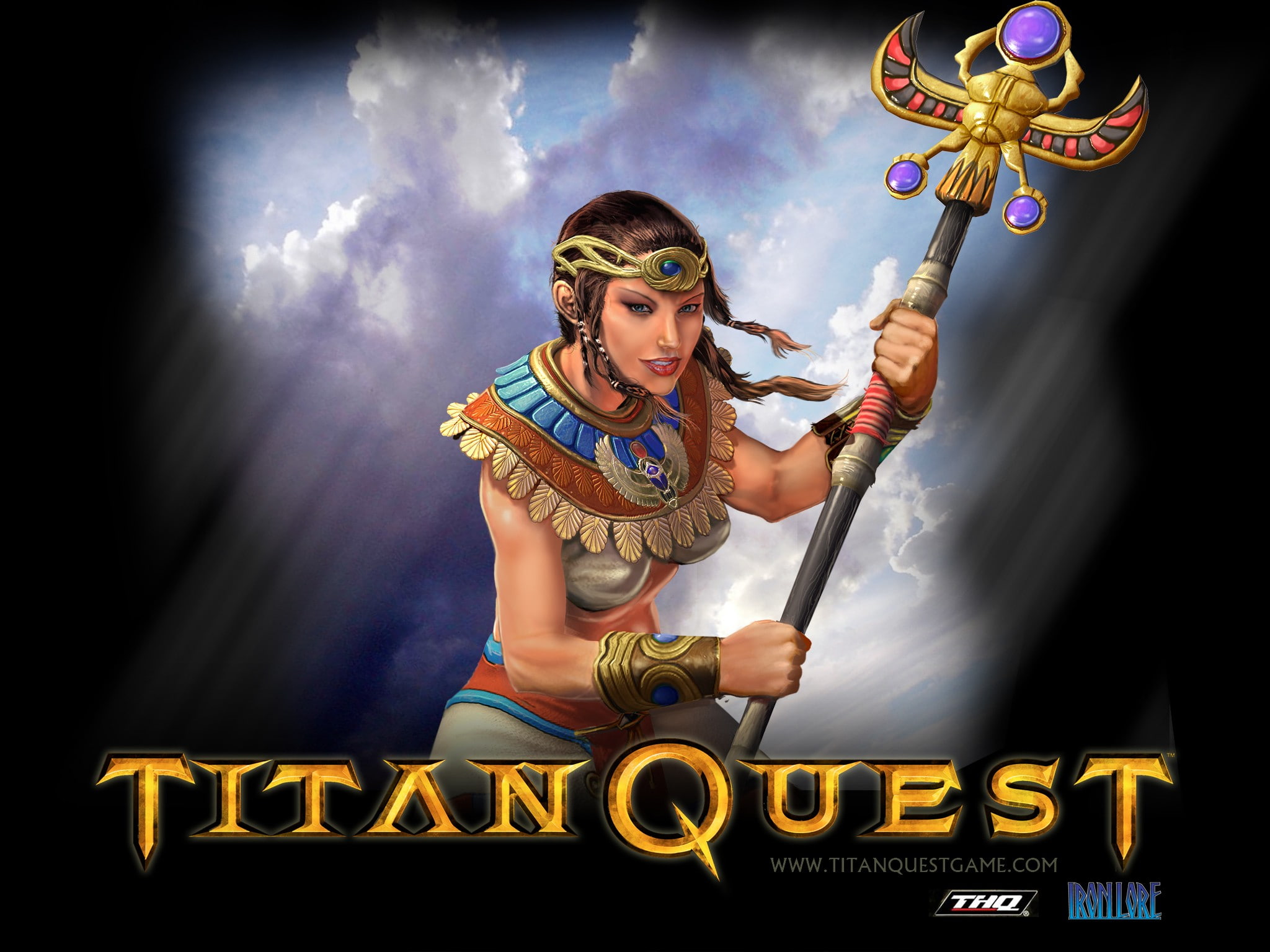 clothing, young adult, 1080P, arts culture and entertainment, adult, sword, multi colored, weapon, sky, standing, Titan Quest, front view, outdoors, lifestyles, HD Wallpaper