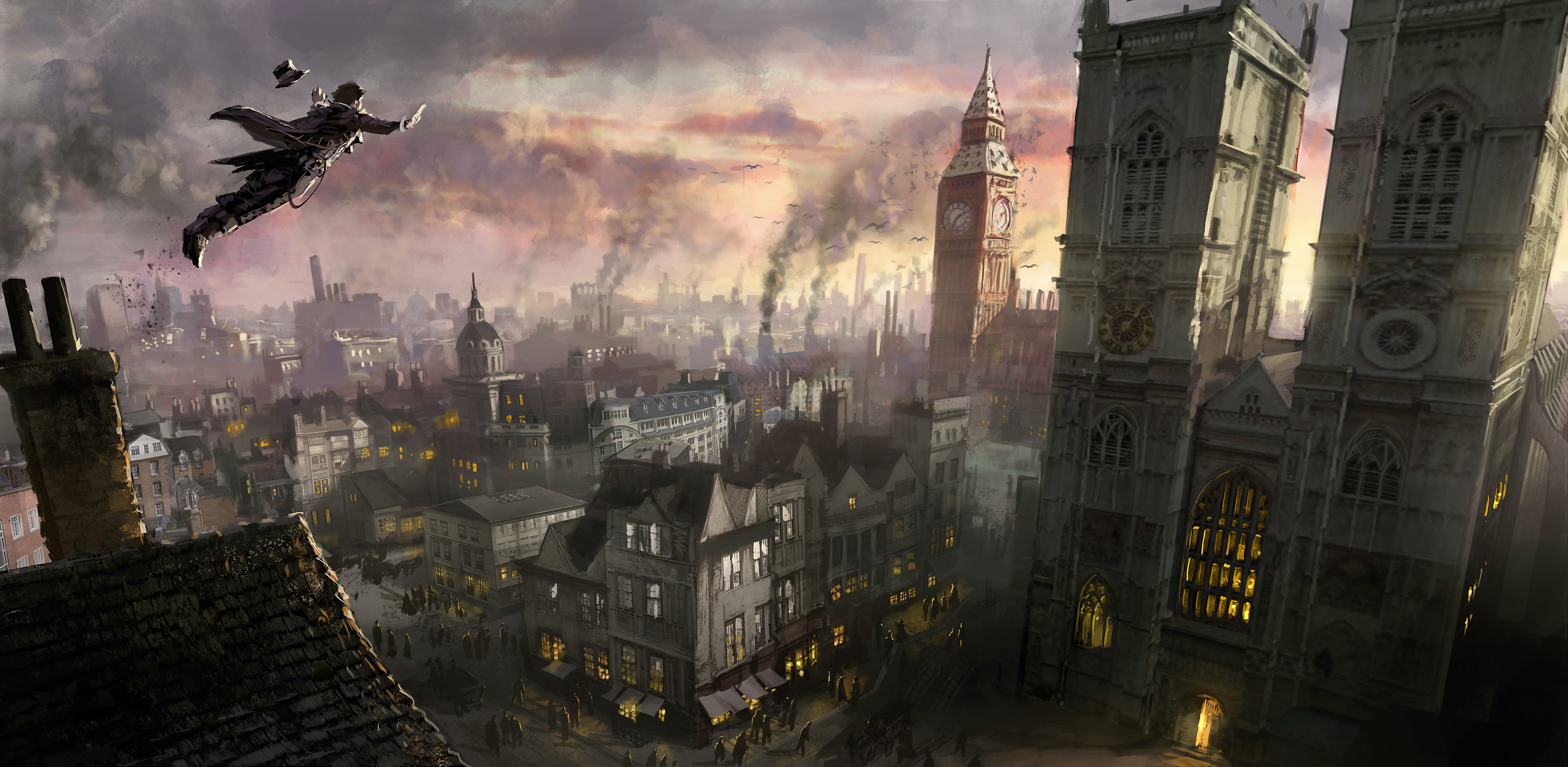 Jacob Frye  Assassins Creed  London  Assassins Creed Syndicate  Big Ben  video games  digital art  cityscape, 5K, HD Wallpaper