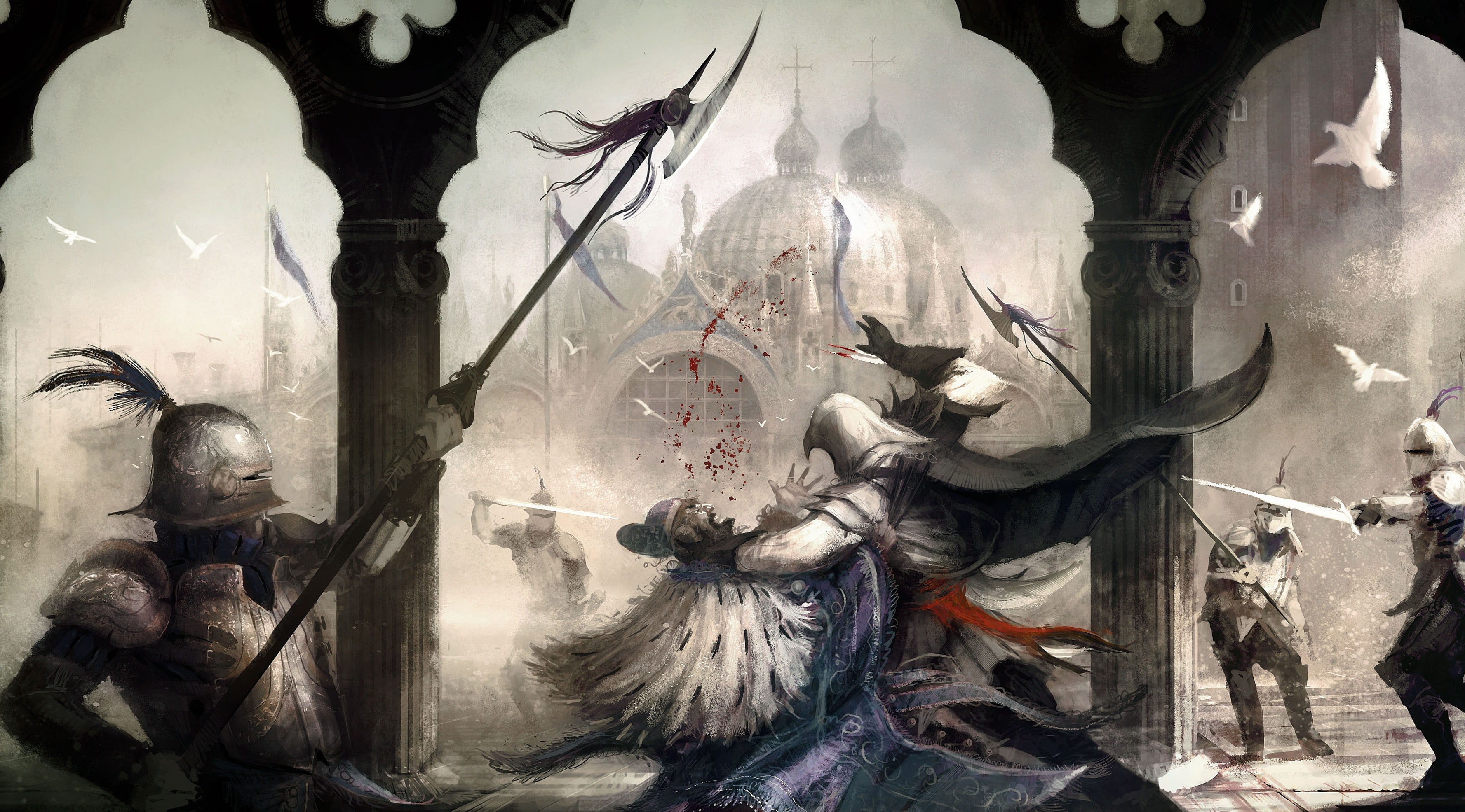Assassins Creed, male likeness, art, belief, art and craft, 2K, history, assassins creed 2, digital composite, Games, craft, representation, creed, s, HD Wallpaper