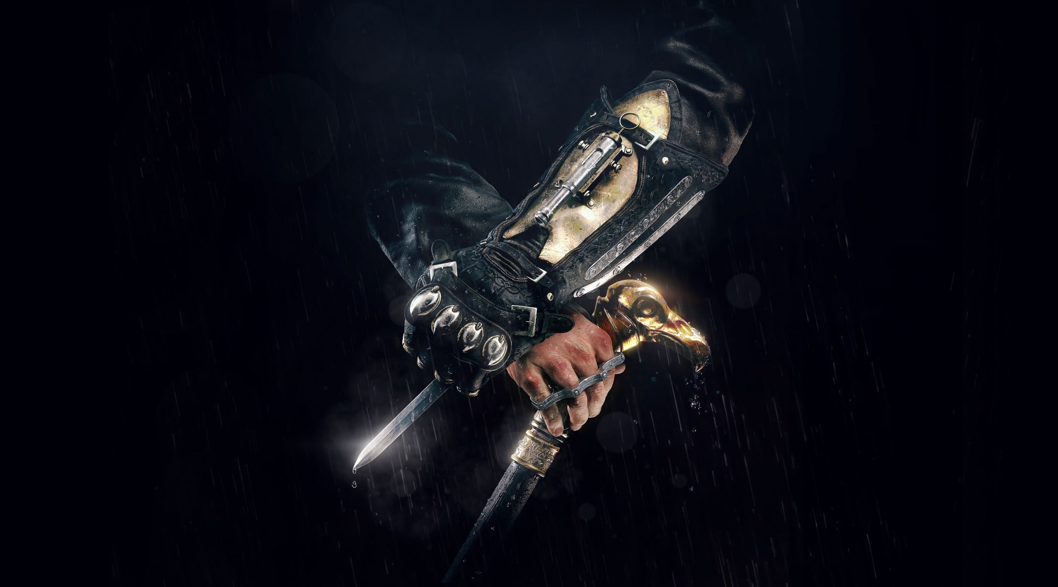 syndicate, fightforjustice, human hand, IndustrialRevolution, AssassinsCreed, Fight, black background, indoors, aggression, Assassins Creed, HD Wallpaper