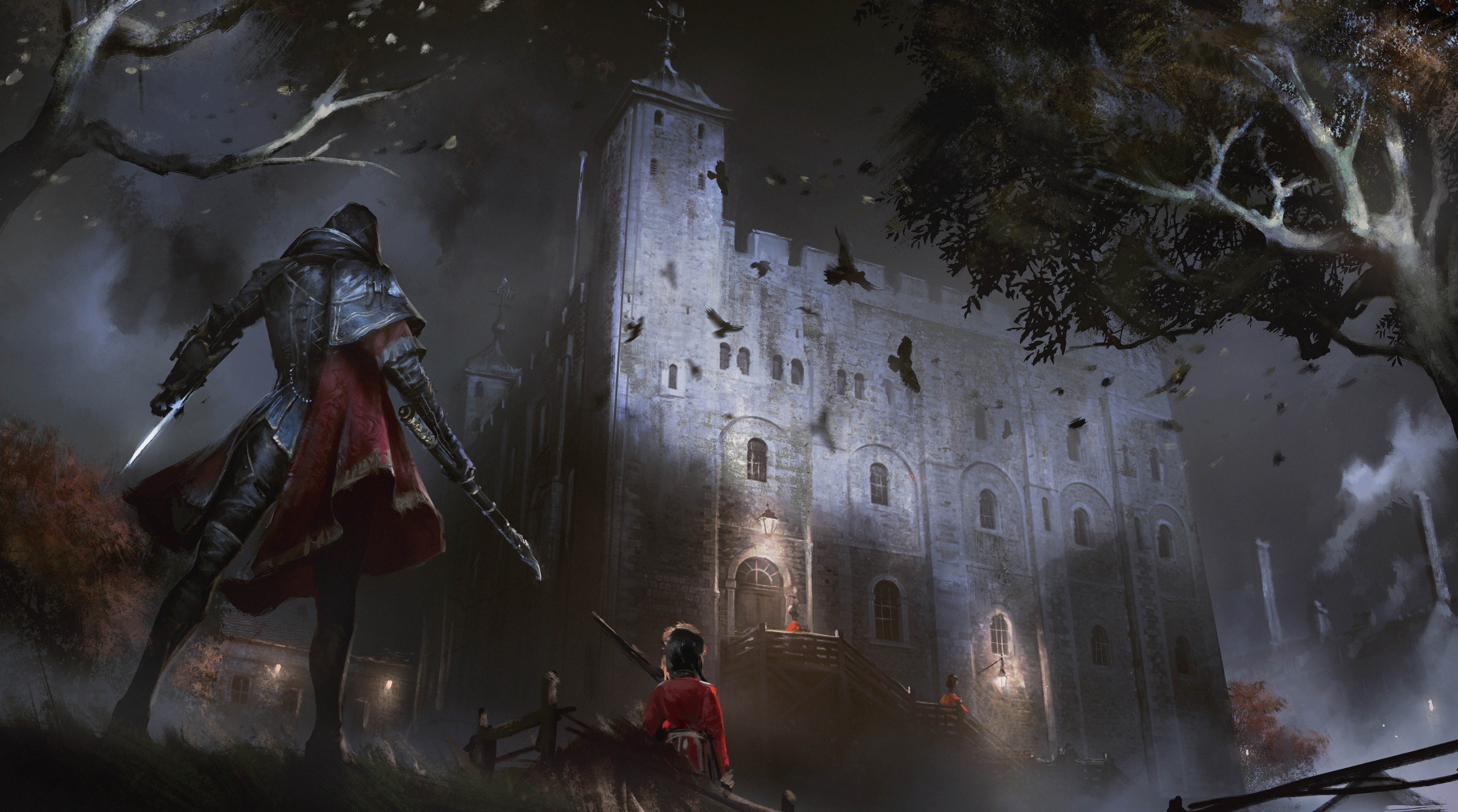 tower, 5K, outdoors, adult, conceptart, people, 2015, videogame, puddle, built structure, water, real people, Game, creed, architecture, building exterior, HD Wallpaper