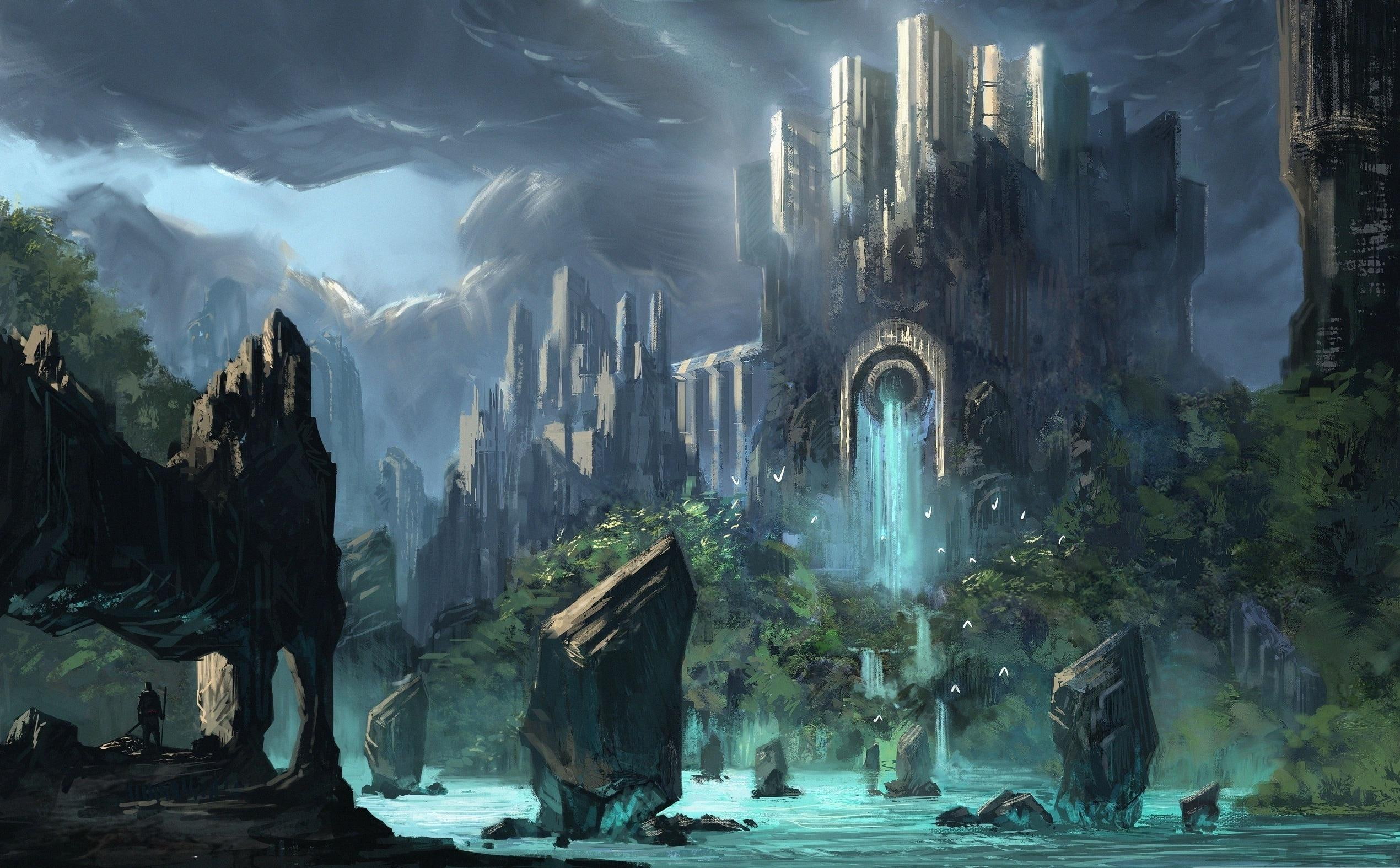 1080P, fantasy, dungeon, traveling, destination, castle, painting, last, 3d and abstract, HD Wallpaper